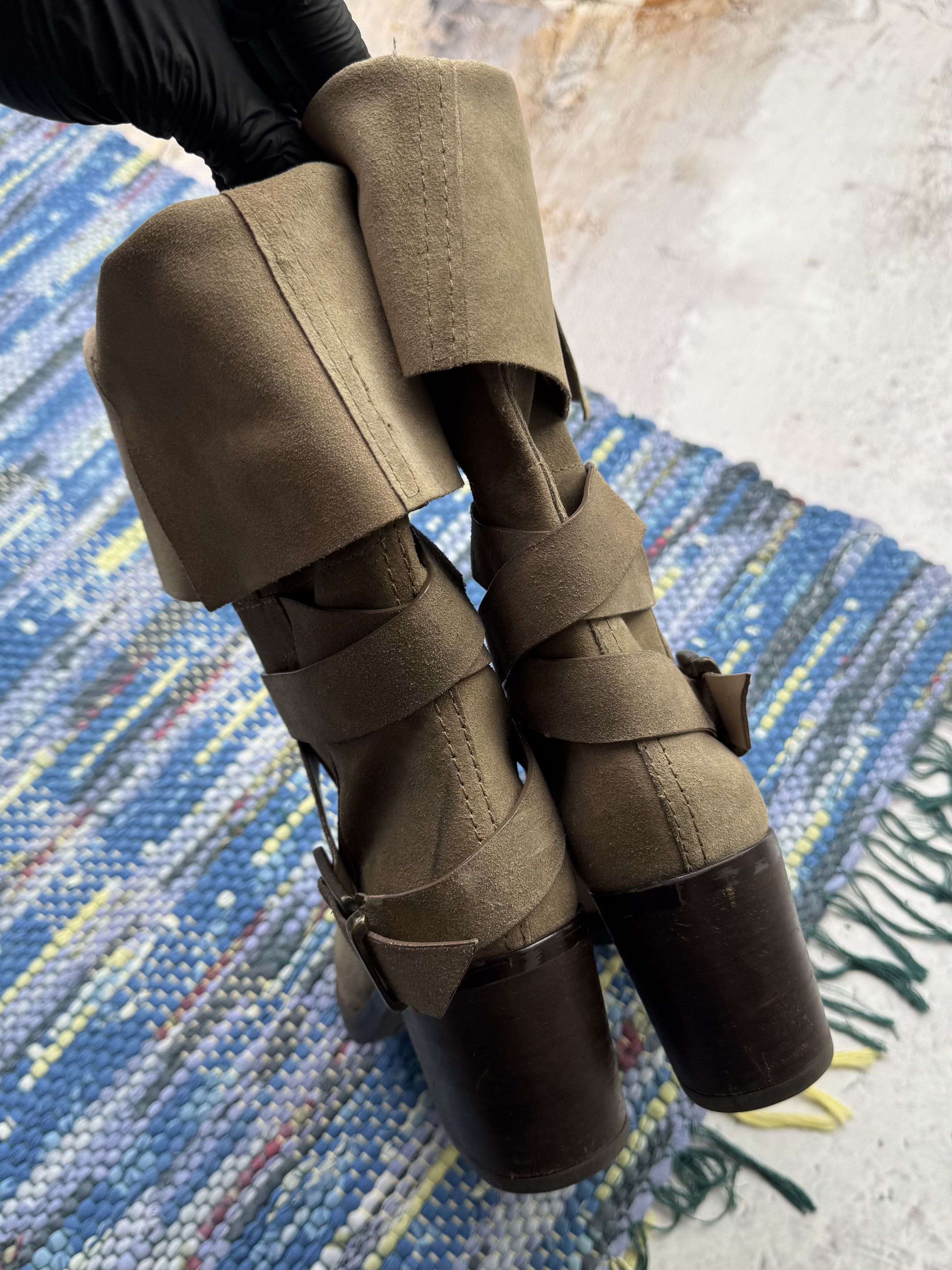 Japanese Brand Vintage Leather Boots With Straps A691D8(114) Size US 10 / IT 40 - 5 Thumbnail