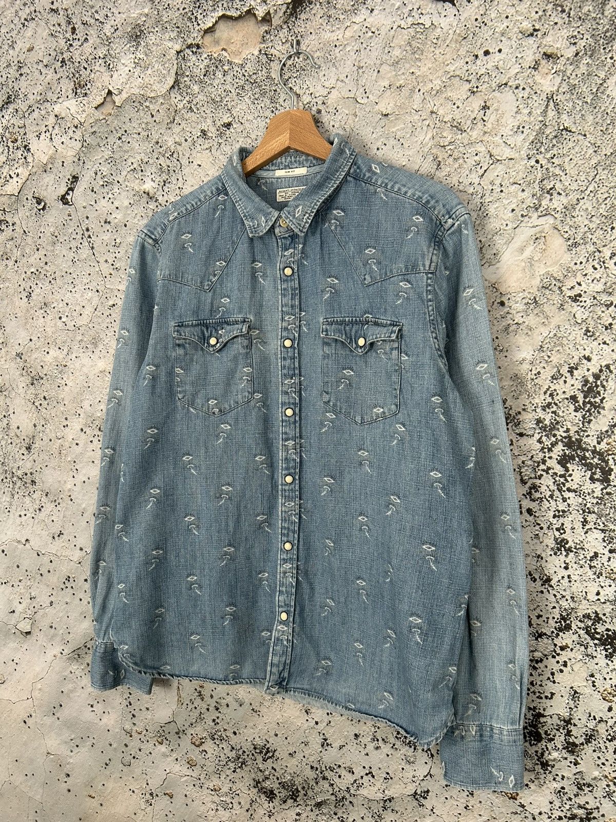 Allsaints Allsaints Denim Avant Garde Shirt Designer Grunge Streetwear Size US M / EU 48-50 / 2 - 2 Thumbnail