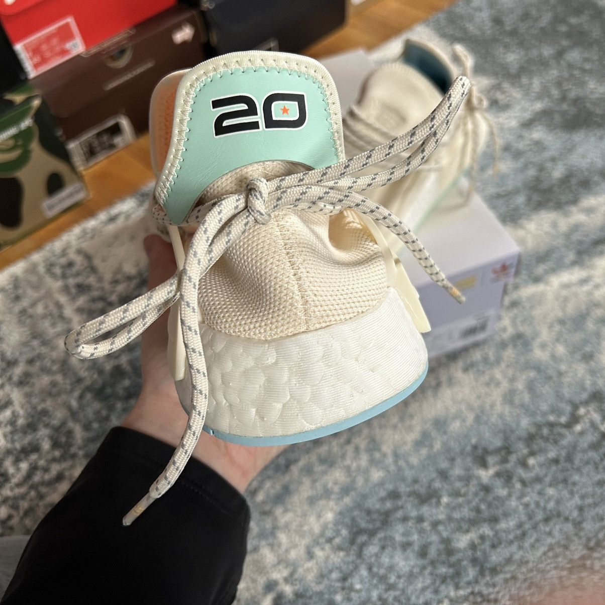 Adidas × Pharrell GW0246 HUMAN RACE NMD NERD CHALK WHiTE GLOW ORANGE MiNT Size US 10.5 / EU 43-44 - 7 Thumbnail