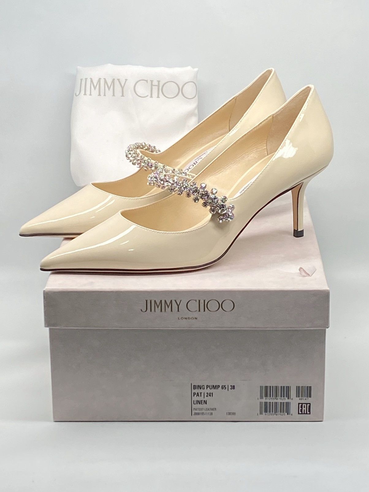 Jimmy Choo Jimmy Choo Bing Patent Crystal-Strap Pumps size 38 Size US 8 / IT 38 - 12 Thumbnail