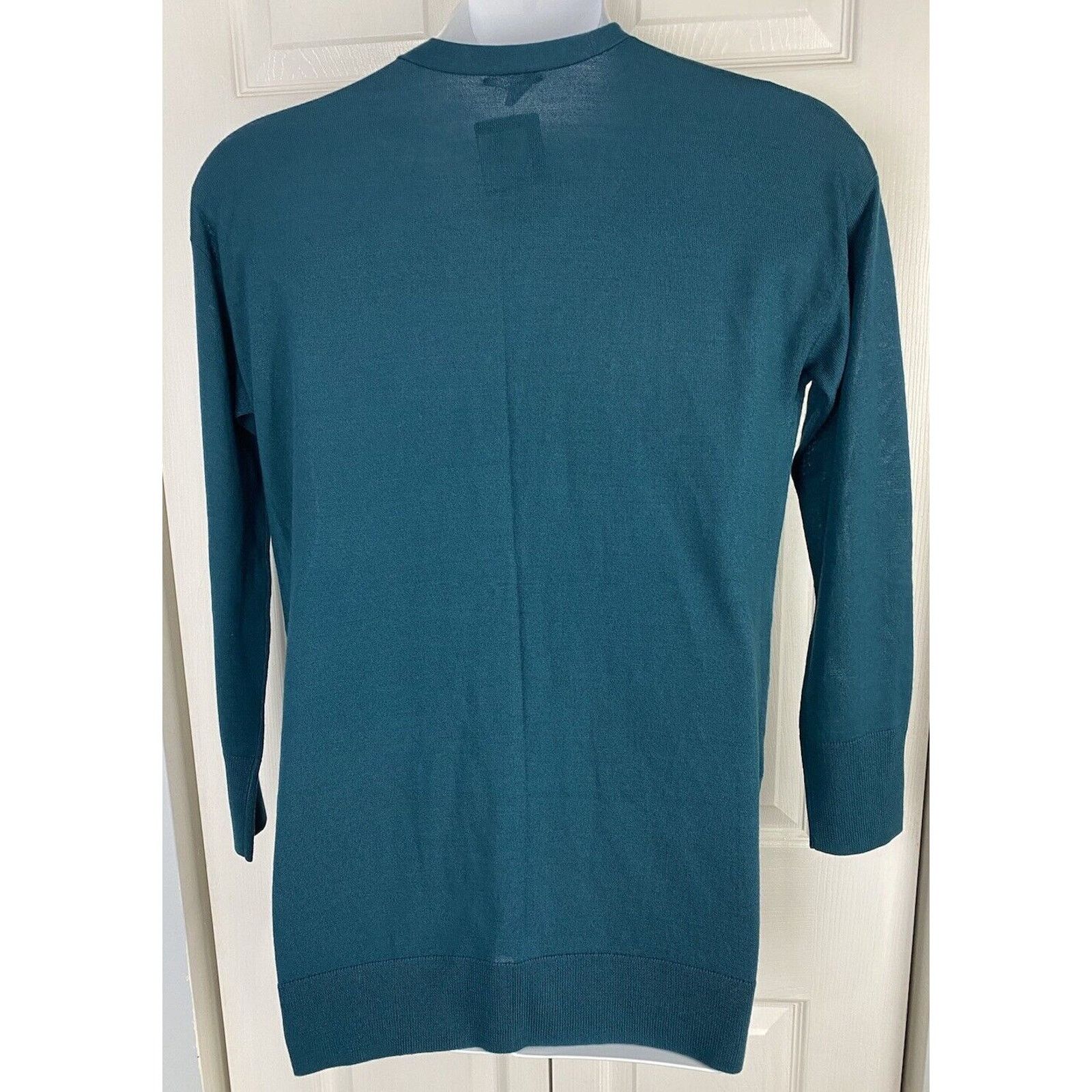 Nordstrom NWT Halogen Nordstrom Merino Wool V-Neck Cardigan Teal Size L / US 10 / IT 46 - 5 Thumbnail