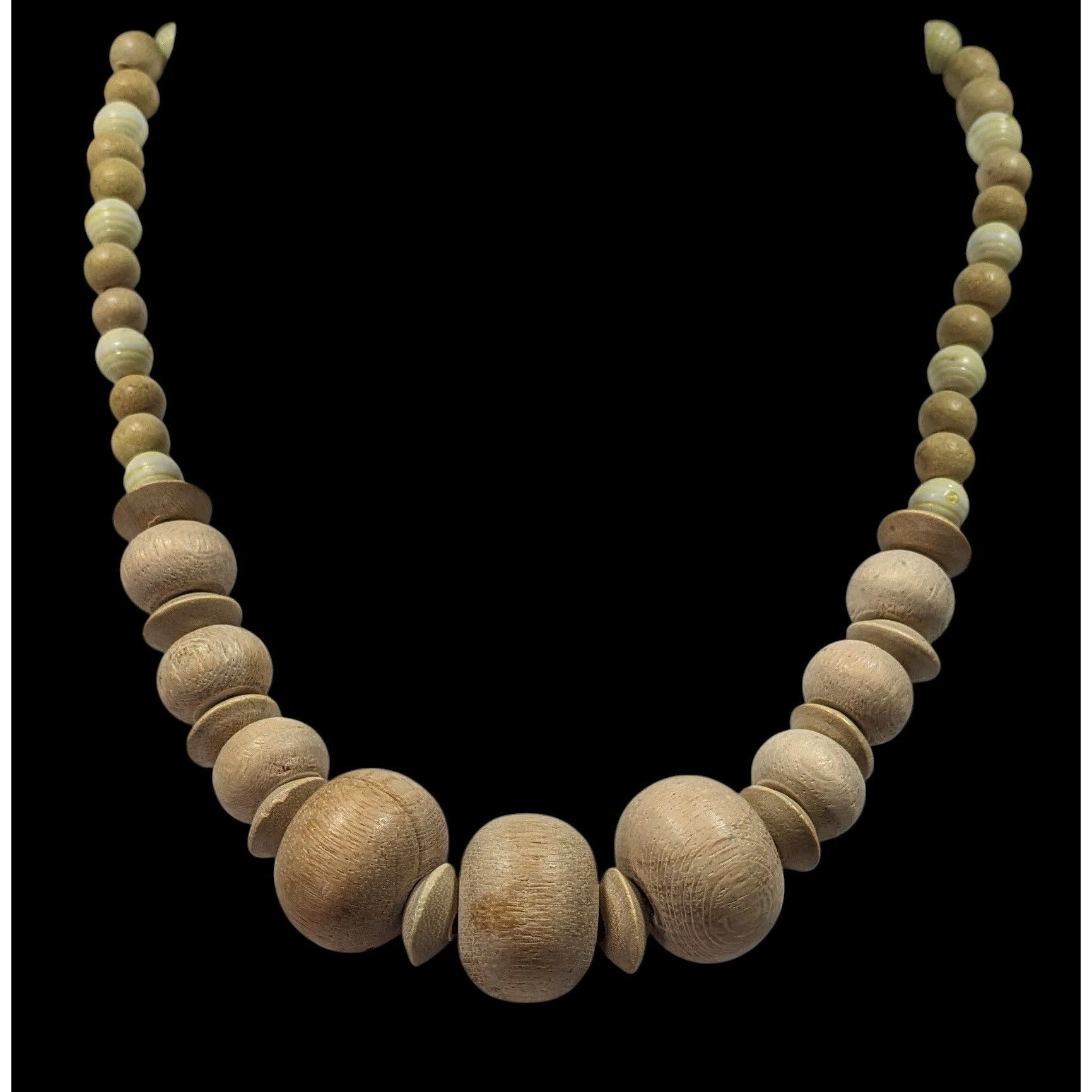 Other Vintage Handmade Light Wooden Beaded Necklace Size ONE SIZE - 2 Thumbnail
