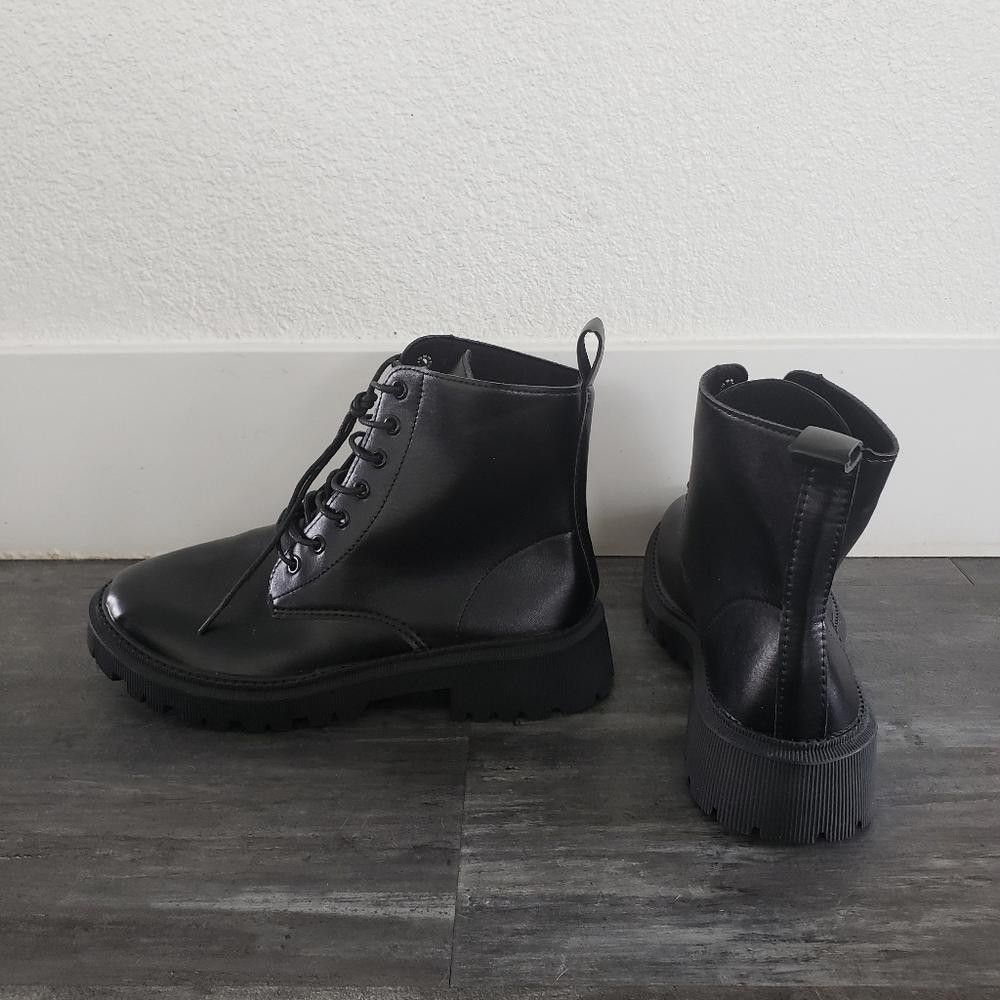 Designer Black Laced Up Military Boot Size US 10.5 / IT 40.5 - 3 Thumbnail