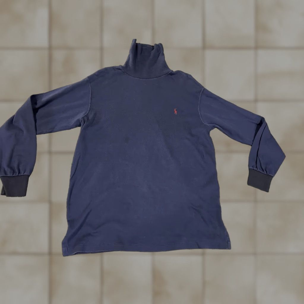 Polo Ralph Lauren Polo Ralph Lauren Sweater Mens XL Navy Turtleneck 100% Cotton Pullover Knit Size US XL / EU 56 / 4 - 1 Thumbnail