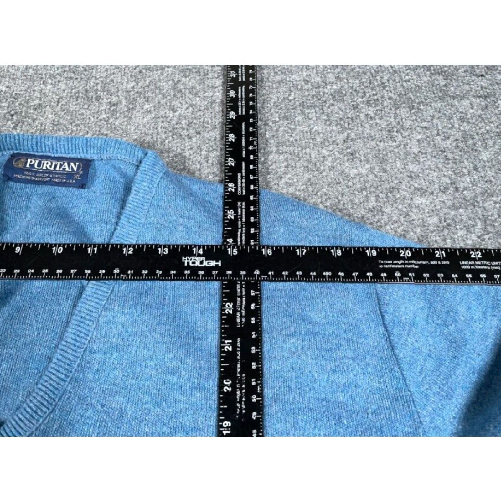Vintage VTG 80s Puritan V-Neck Sweater Adult XL Blue Lightweight Knit Pullover Long Sleeve Casual Mens Size US XL / EU 56 / 4 - 5 Thumbnail
