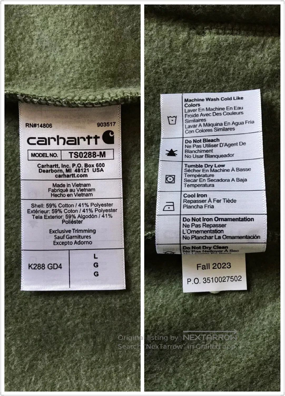 Carhartt Carhartt K288 Green Hoodie. Size US L / EU 52-54 / 3 - 9 Thumbnail