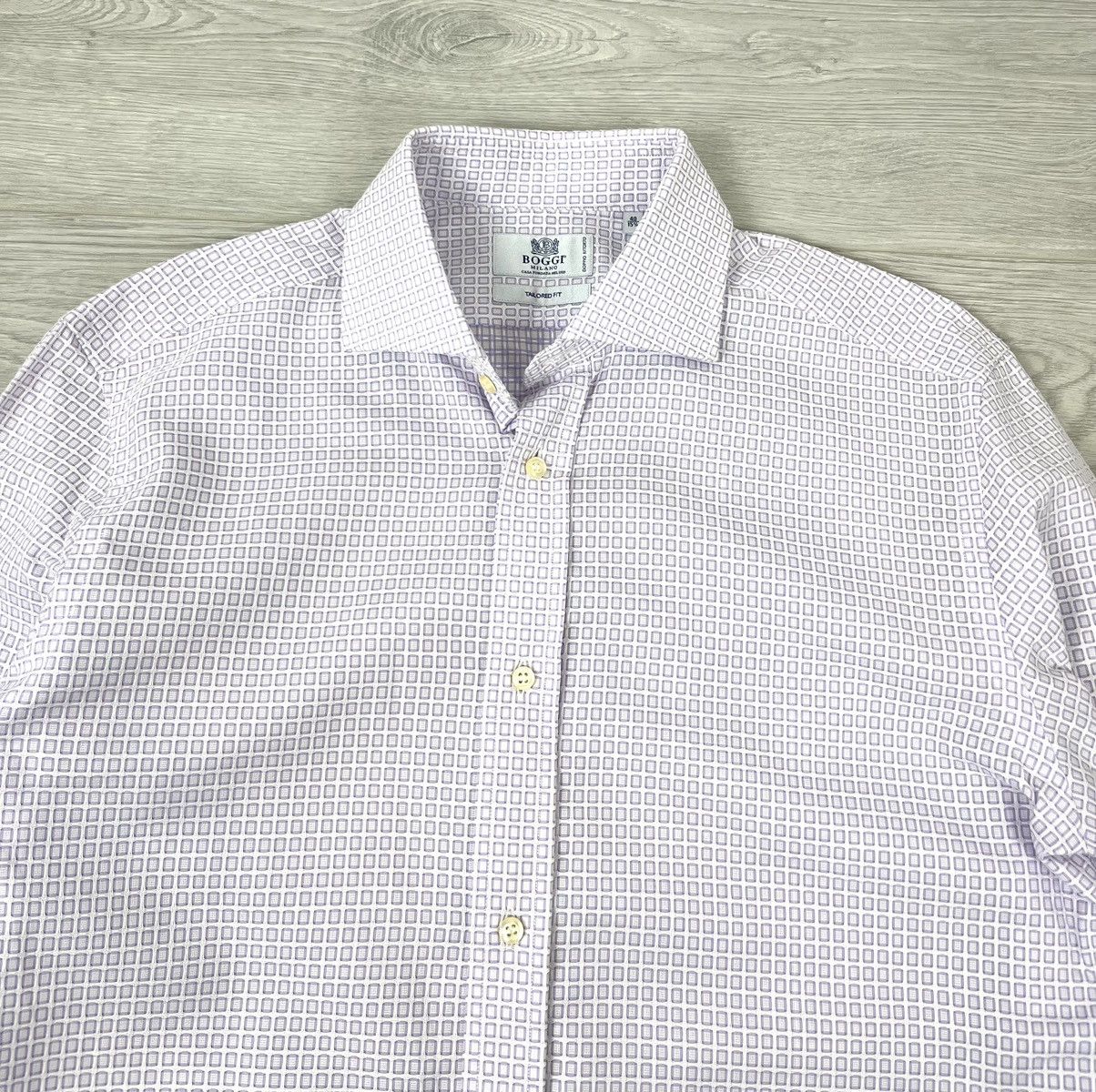 Boggi Boggi Milano Tailored Fit Structure Shirt Size US M / EU 48-50 / 2 - 3 Thumbnail