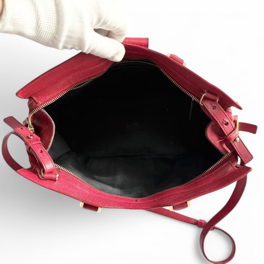 Yves Saint Laurent Yves Saint Laurent - Cabas Chic Handbag YSL Shoulder Bag Red Size ONE SIZE - 10 Thumbnail