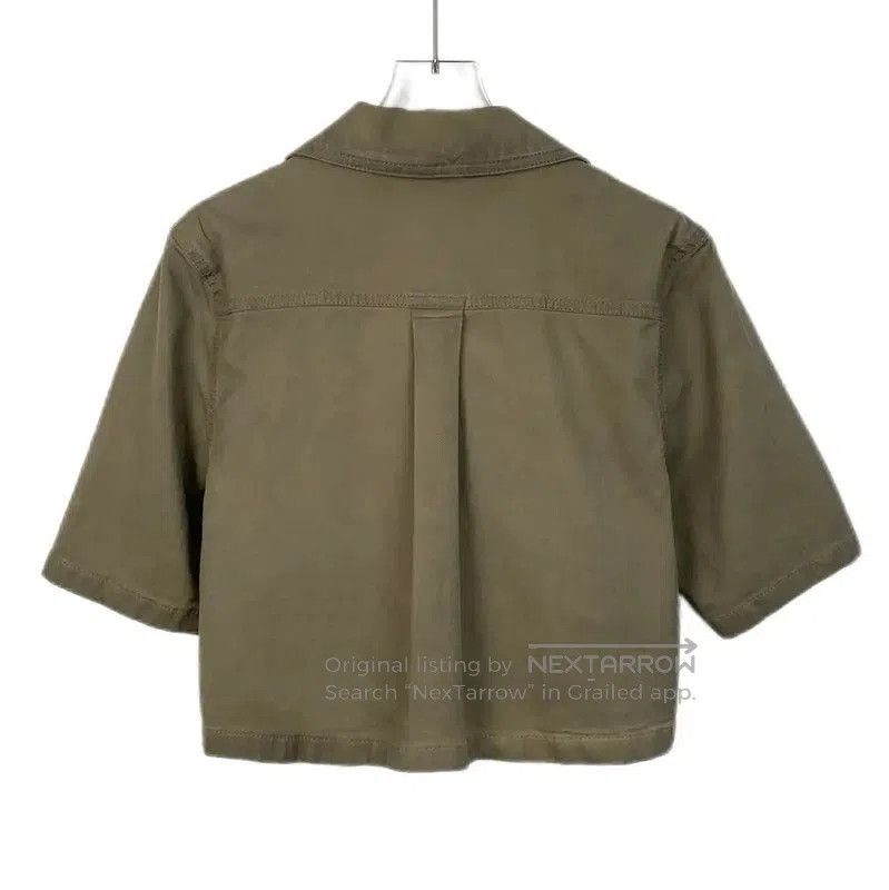 Balmain Balmain Short-Sleeve Cotton Shirt in Brown Green . Size S / US 4 / IT 40 - 2 Thumbnail