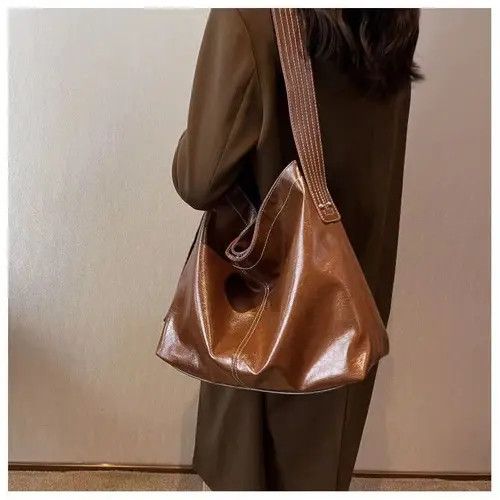 Japanese Brand × Leather Brown soft leather shoulder bag Size ONE SIZE - 2 Thumbnail