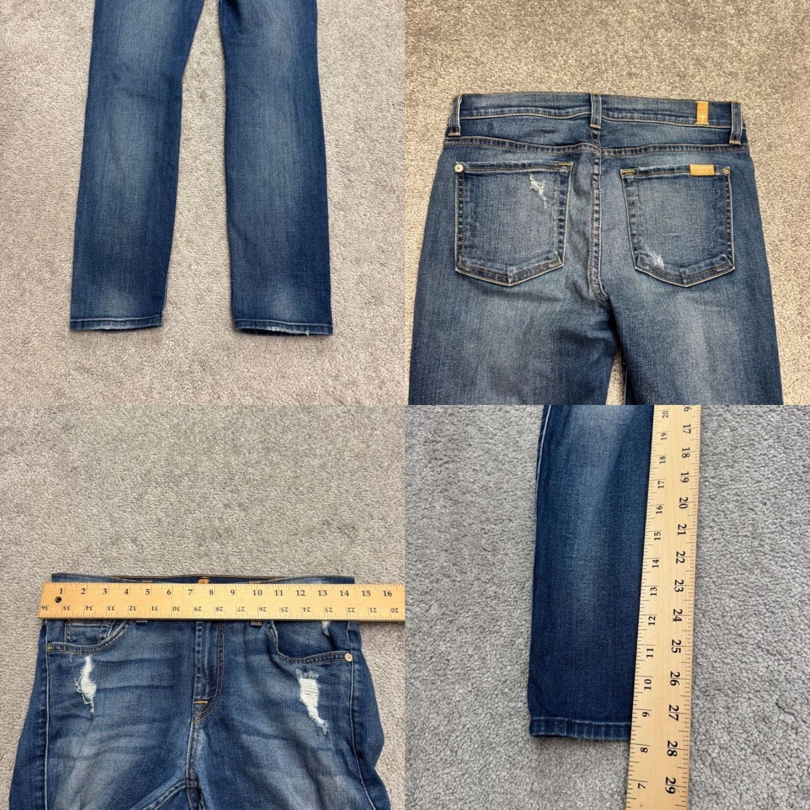 7 For All Mankind 7 For All Mankind Jeans Denim 7 For All Mankind The Ankle Skinny Distressed Blue 28 Womens Regular Jeans Size 28" / US 6 / IT 42 - 9 Thumbnail