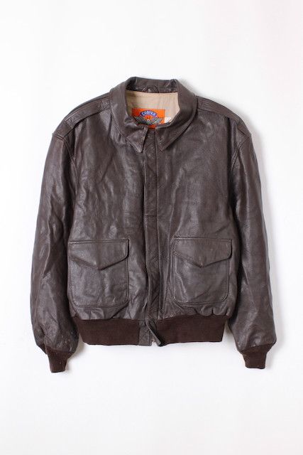 Cooper VINTAGE COOPER A2 LEATHER JACKET BROWN - L/XL Size US L / EU 52-54 / 3 - 1 Thumbnail
