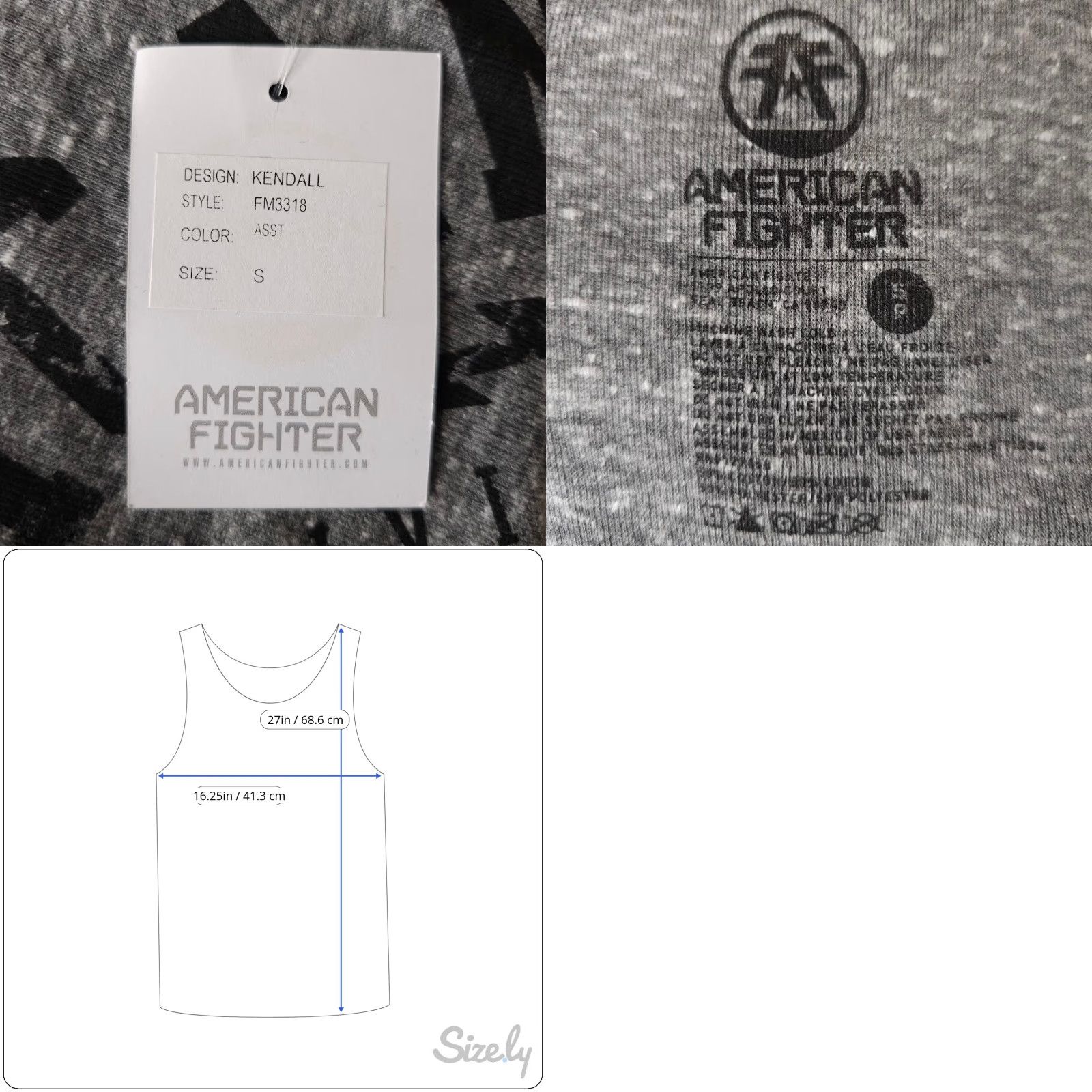 Vintage American Fighter Tank Top Mens XS Gray MMA Mixed Martial Arts Size US XS / EU 42 / 0 - 8 Thumbnail