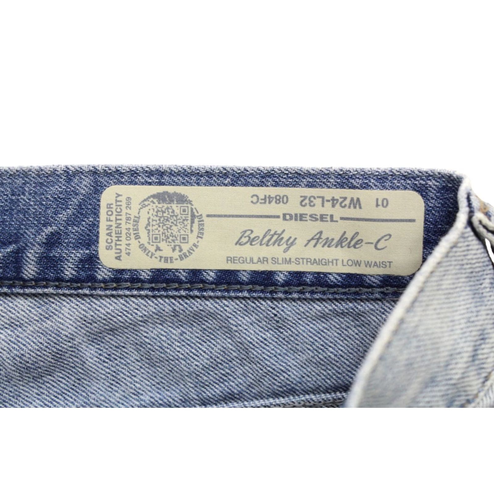 Diesel DIESEL Belthy Ankle-C Regular Slim-Straight Low Waist Jeans Women's W24/L32 blue denim jeans Slim Womens W24/L32 Size 42" / US 20 - 7 Thumbnail