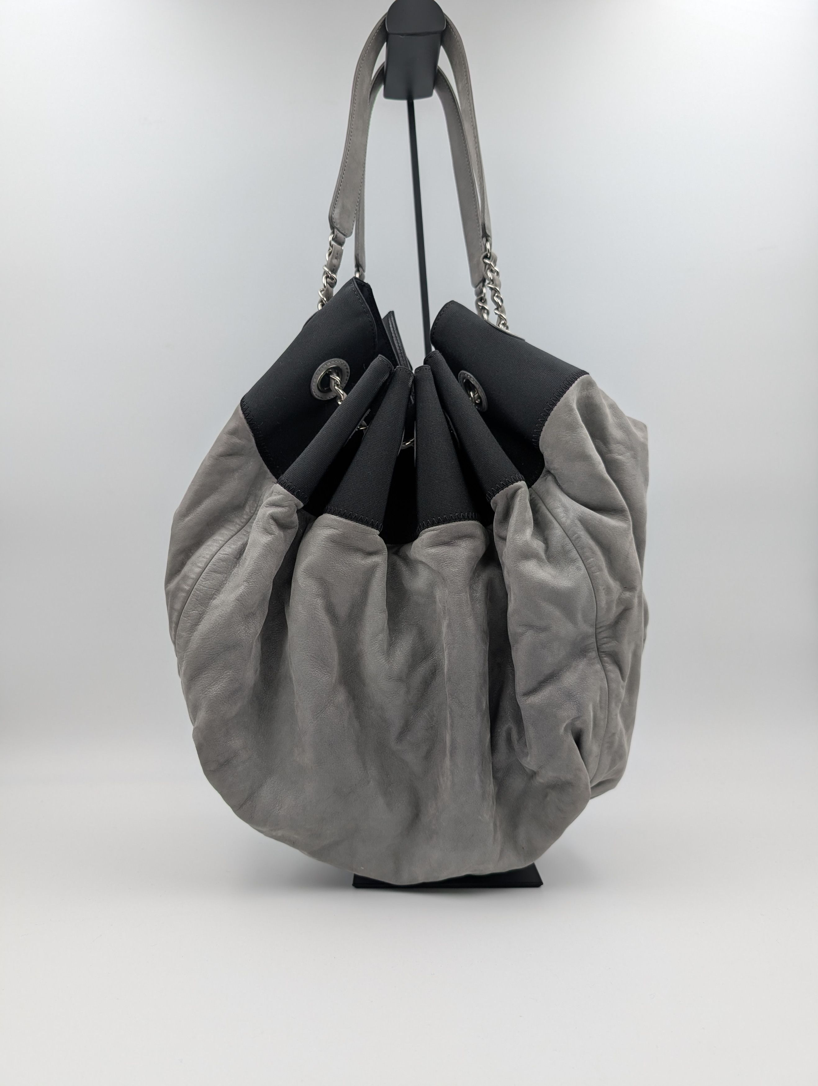Chanel Chanel Grey Stretch Spirit XL Hobo Bag Size ONE SIZE - 1 Thumbnail