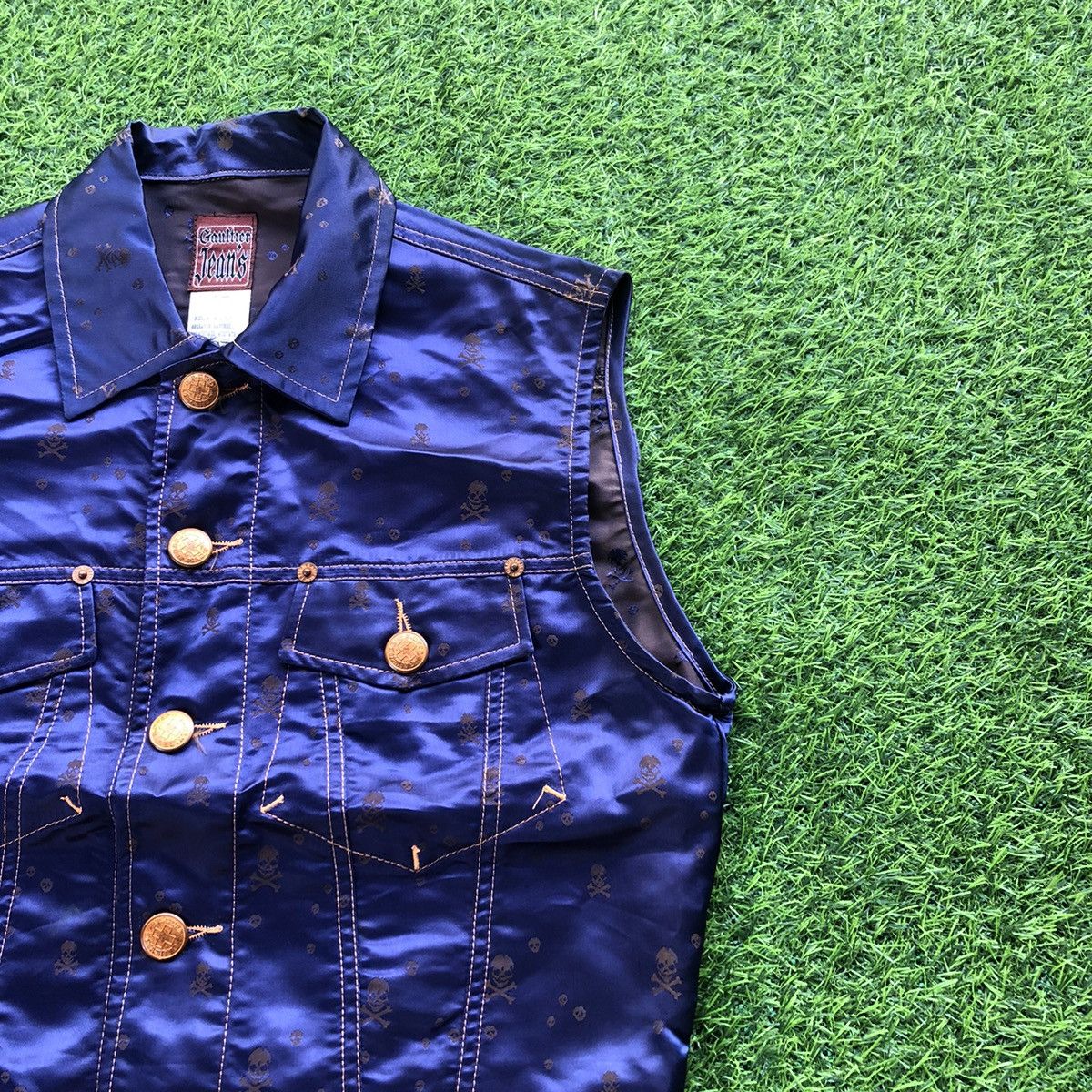 Designer × Jean Paul Gaultier Jean Paul Gaultier Skull Satin Vest Size US M / EU 48-50 / 2 - 3 Thumbnail