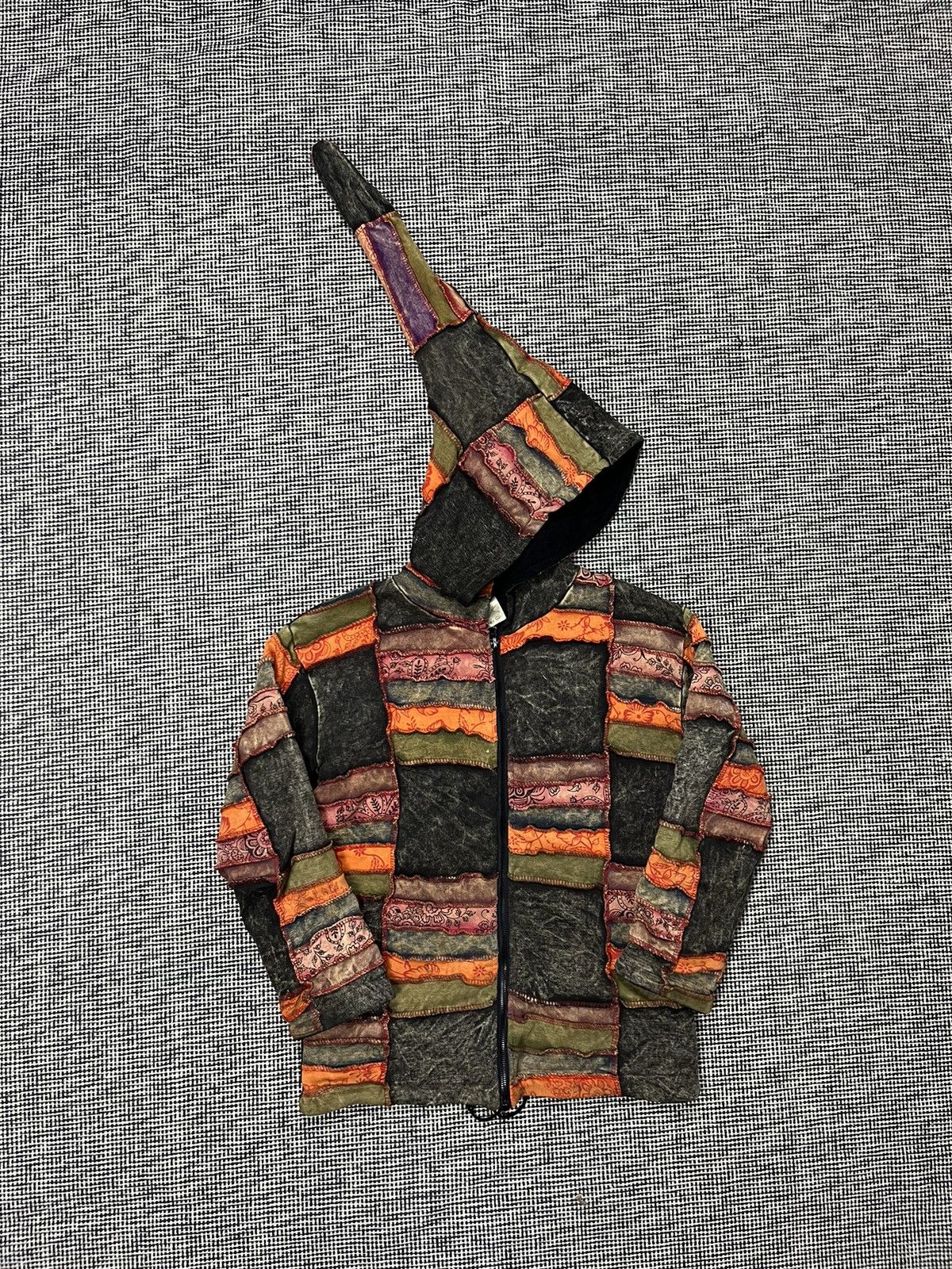 20471120 × Japanese Brand Crazy patchwork oversized spike hood rave harajuku hoodie Size S / US 4 / IT 40 - 1 Thumbnail