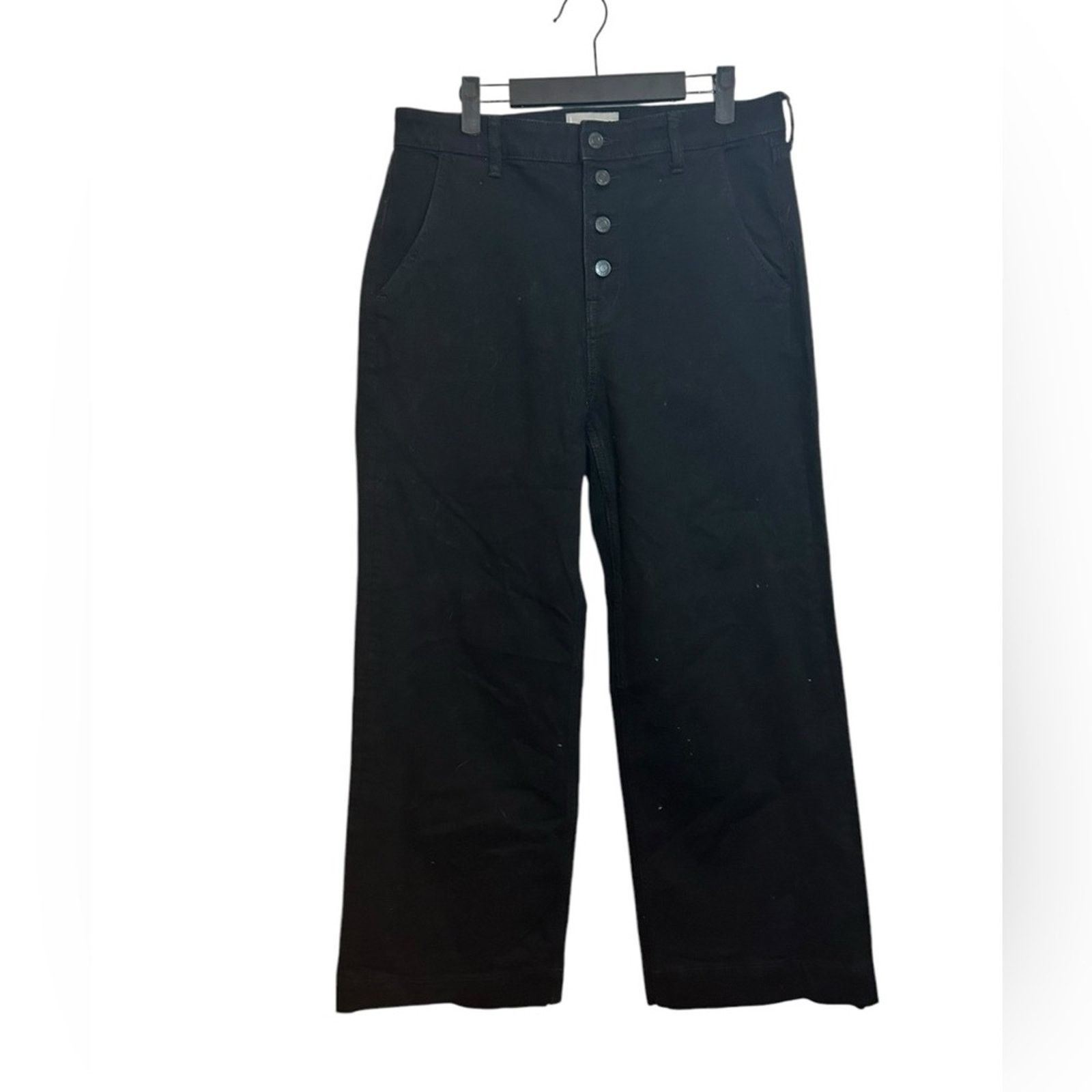 Everlane Everlane Button Fly Black Wide Leg Jeans Size 31" - 1 Thumbnail