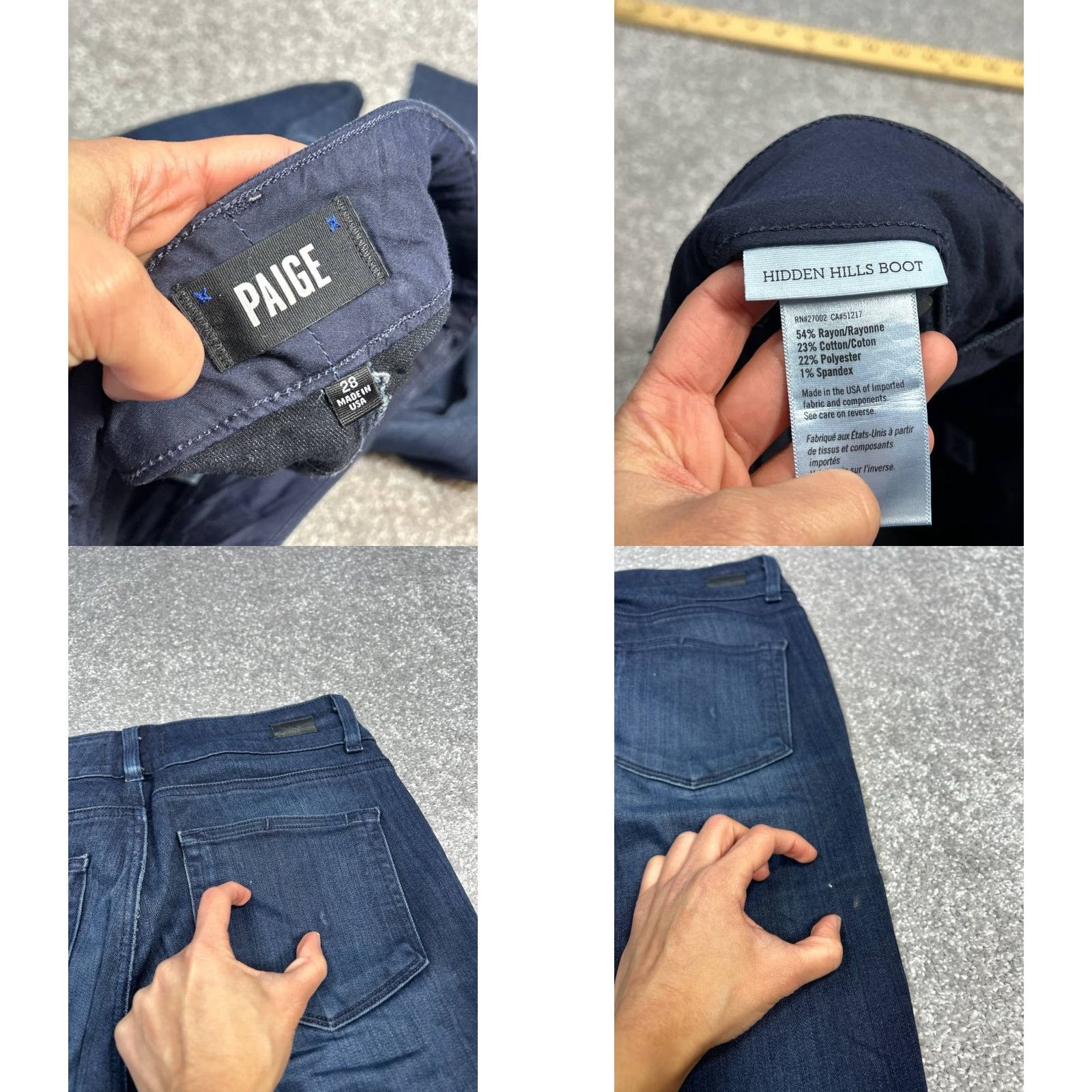 Paige Paige Hidden Hills Jeans Womens 28 Blue Denim Mid Rise 28x31 Bootcut Pants Cotton Spandex Rayon 5-Pocket Design Vintage No Size 28" / US 6 / IT 42 - 9 Thumbnail