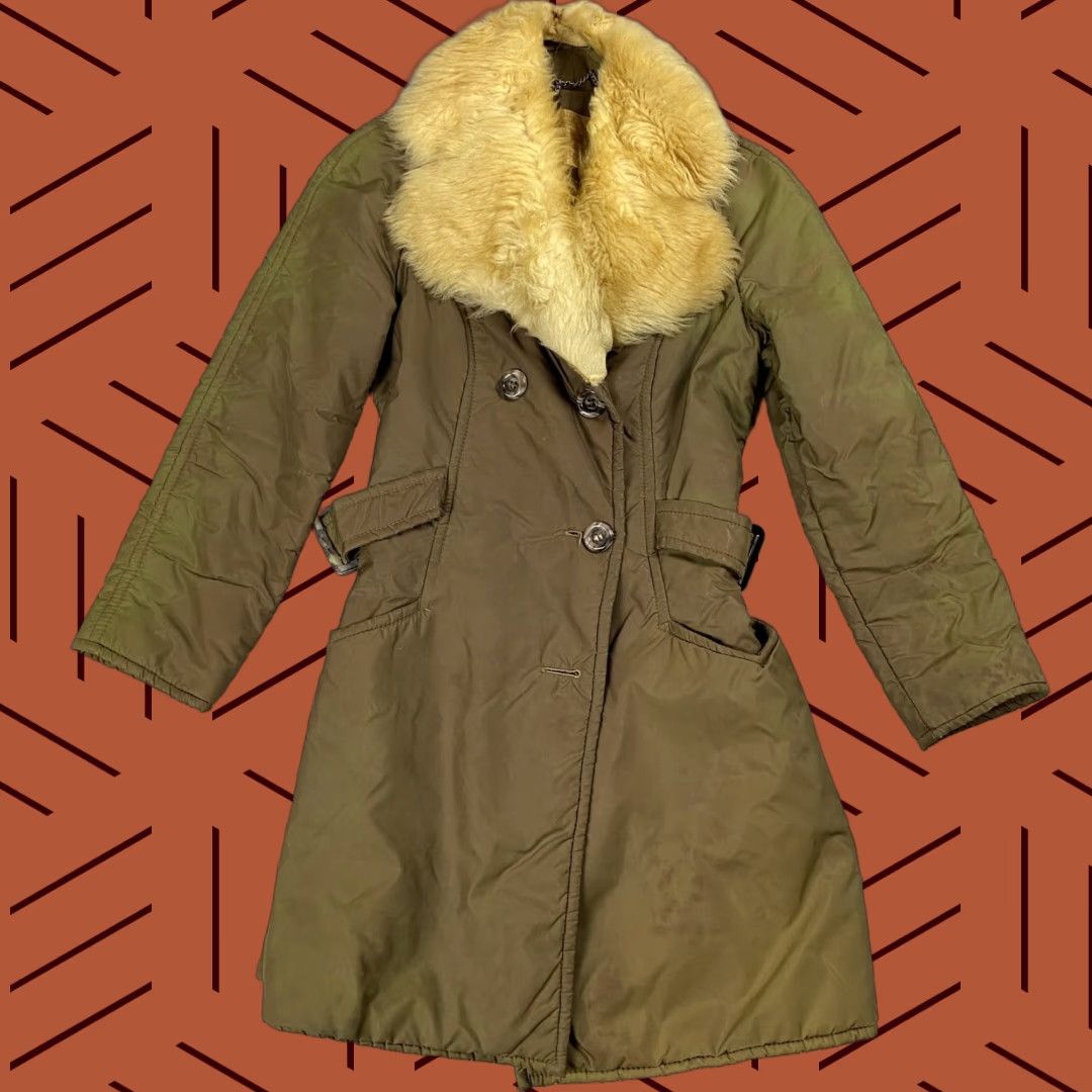 Vintage VINTAGE White Stag SHERPA COLLAR MILITARY JACKET - NYLON INSULATED SKI 60s 70s SHAWL COLLAR WINTER PARKA - SZ 8 - Green - Womens Size M / US 6-8 / IT 42-44 - 1 Thumbnail
