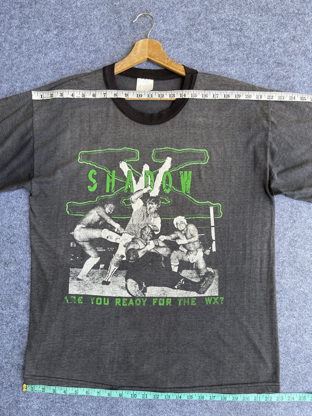 Vintage Rare🔥SUN Faded Vtg90s SHADOW WX Japan Wrestling T Shirt Size US XL / EU 56 / 4 - 13 Thumbnail