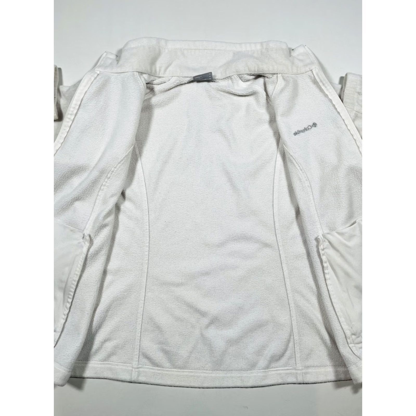 Vintage Columbia Fleece Jacket Womens XL White Full Zip Stand Collar Pockets Cozy Warm Size XL / US 12-14 / IT 48-50 - 7 Thumbnail