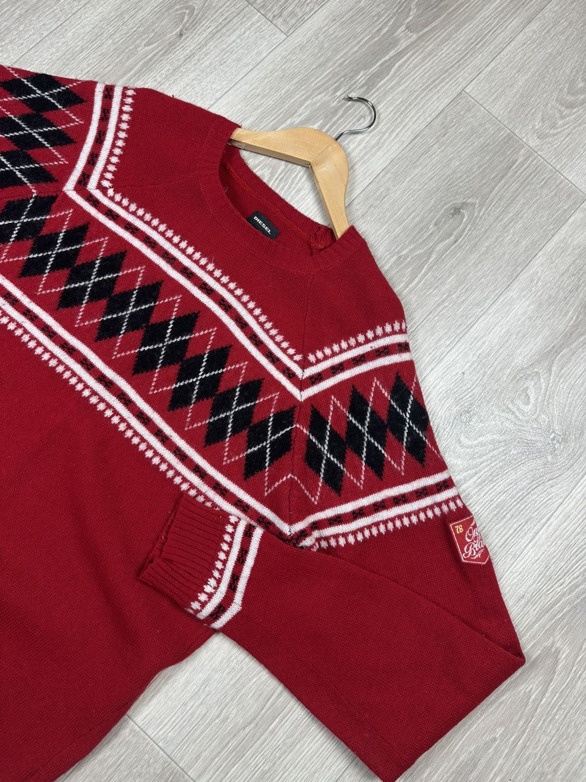 Diesel × Vintage Vintage DIESEL Wool Red Sweater Size US XXL / EU 58 / 5 - 2 Thumbnail