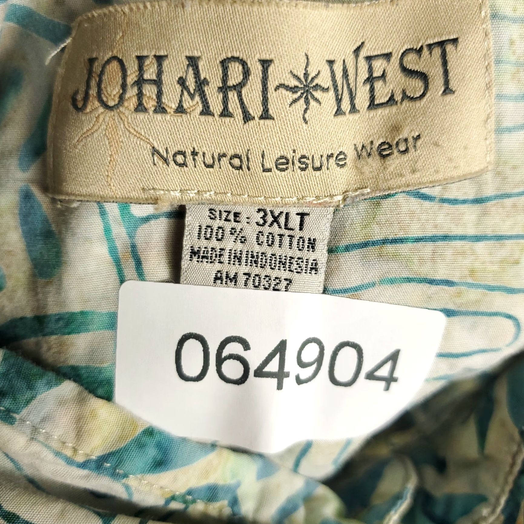 Vintage Johari West Shirt Mens 3XLT Blue Casual Button Up Short Sleeve Size US XXL / EU 58 / 5 - 6 Thumbnail