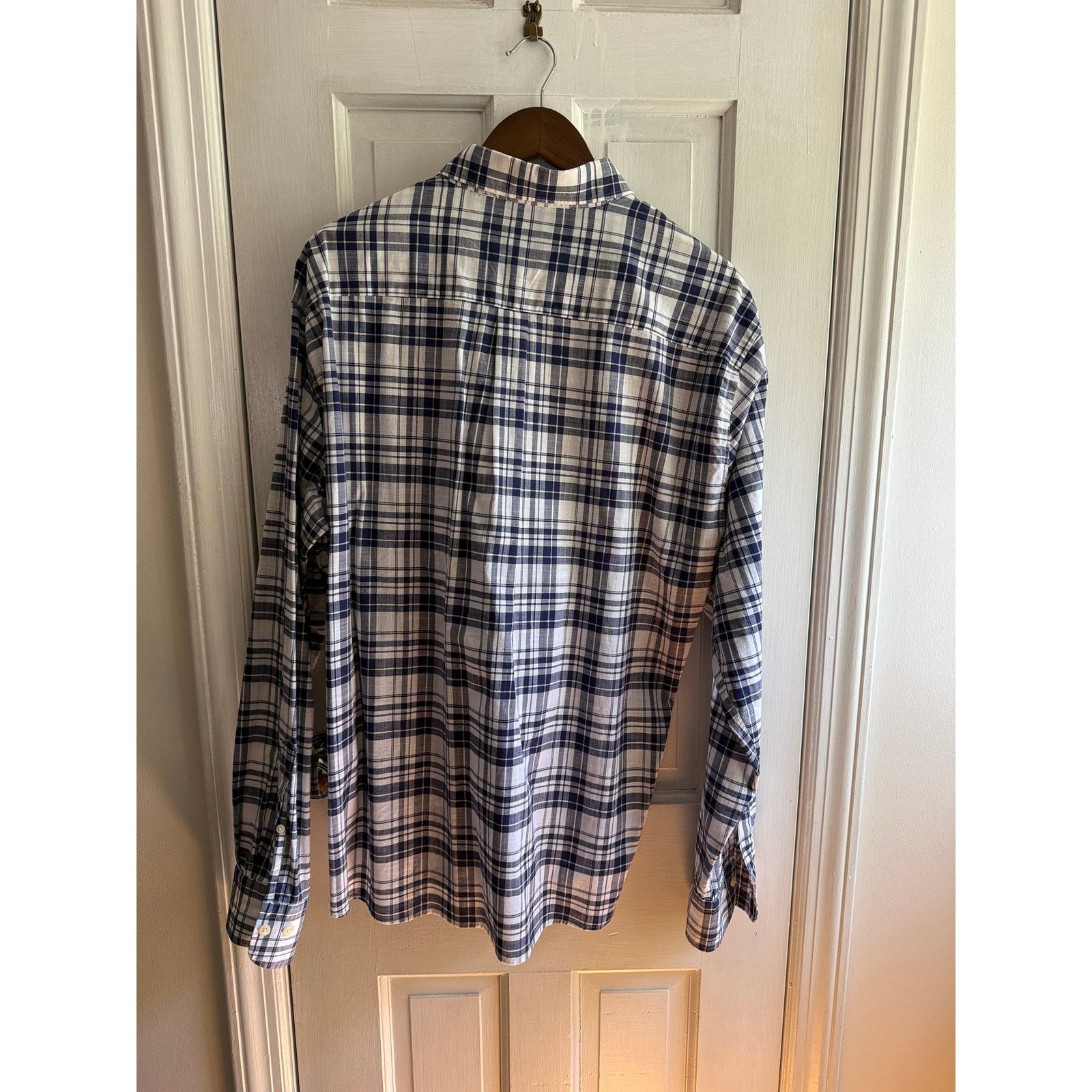 Peter Millar Peter Millar Men's XL Navy Plaid Button Down Shirt Cotton Size US XL / EU 56 / 4 - 3 Thumbnail