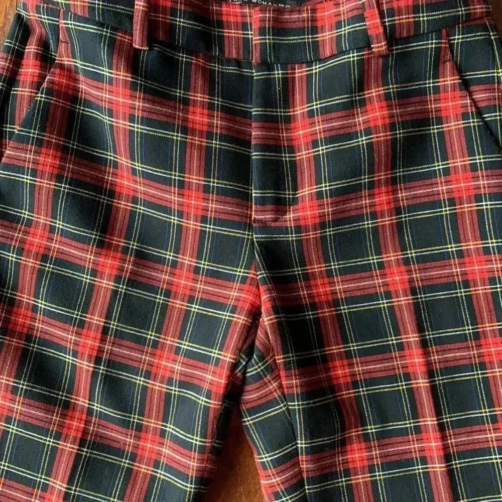 Zara Zara Woman Plaid Trousers - Red and Black Checkered Style Size 26" / US 2 / IT 38 - 3 Thumbnail