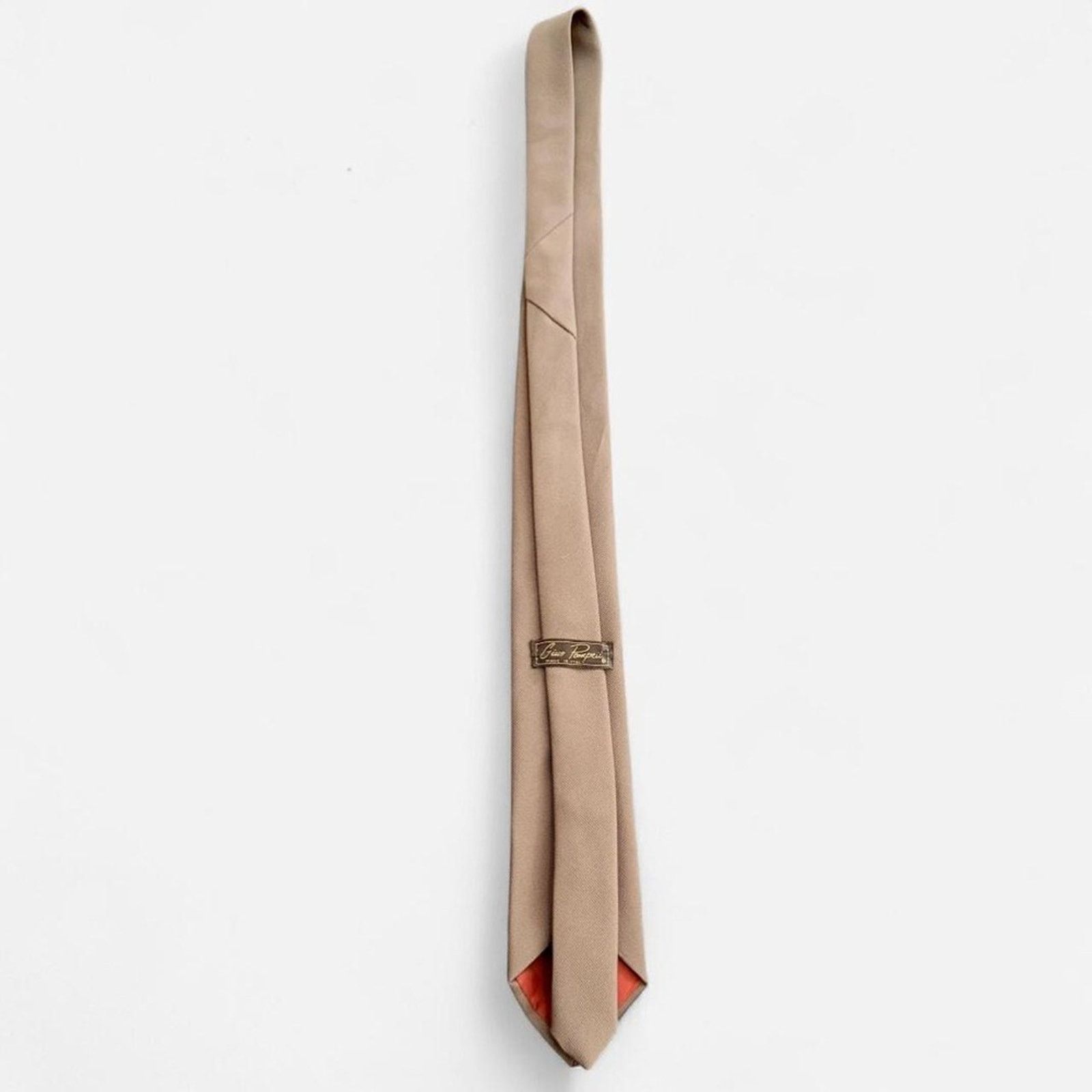 Other Gino pompeii Tan Tie Vintage 70s Old Money Quiet Luxury Size ONE SIZE - 2 Thumbnail
