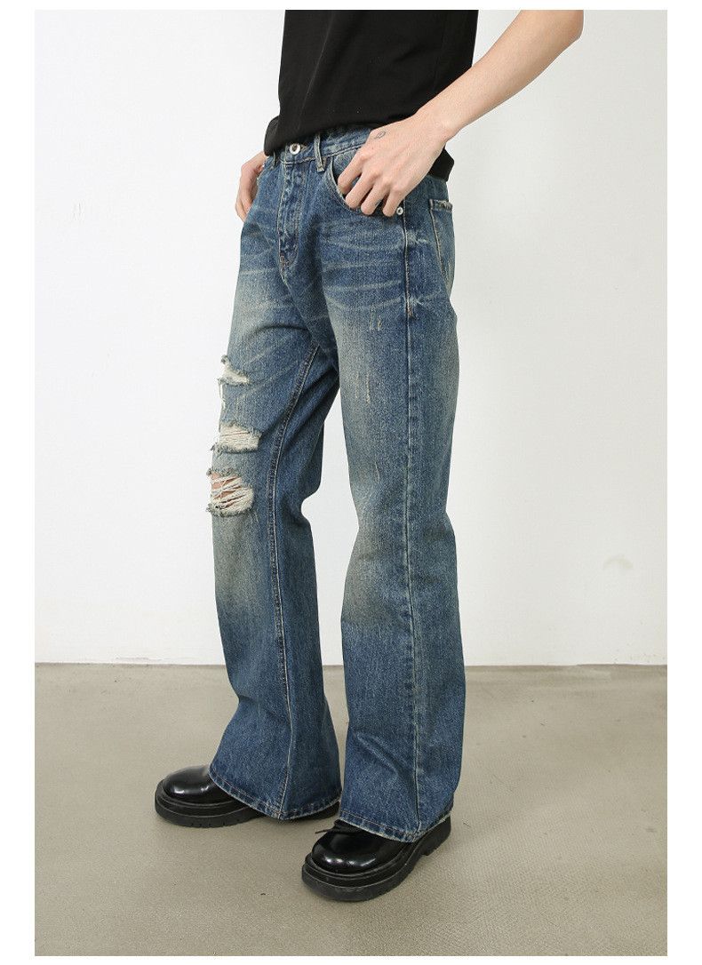 Japanese Brand Japanese retro loose straight-leg ripped flared jeans Size US 32 / EU 48 - 3 Thumbnail