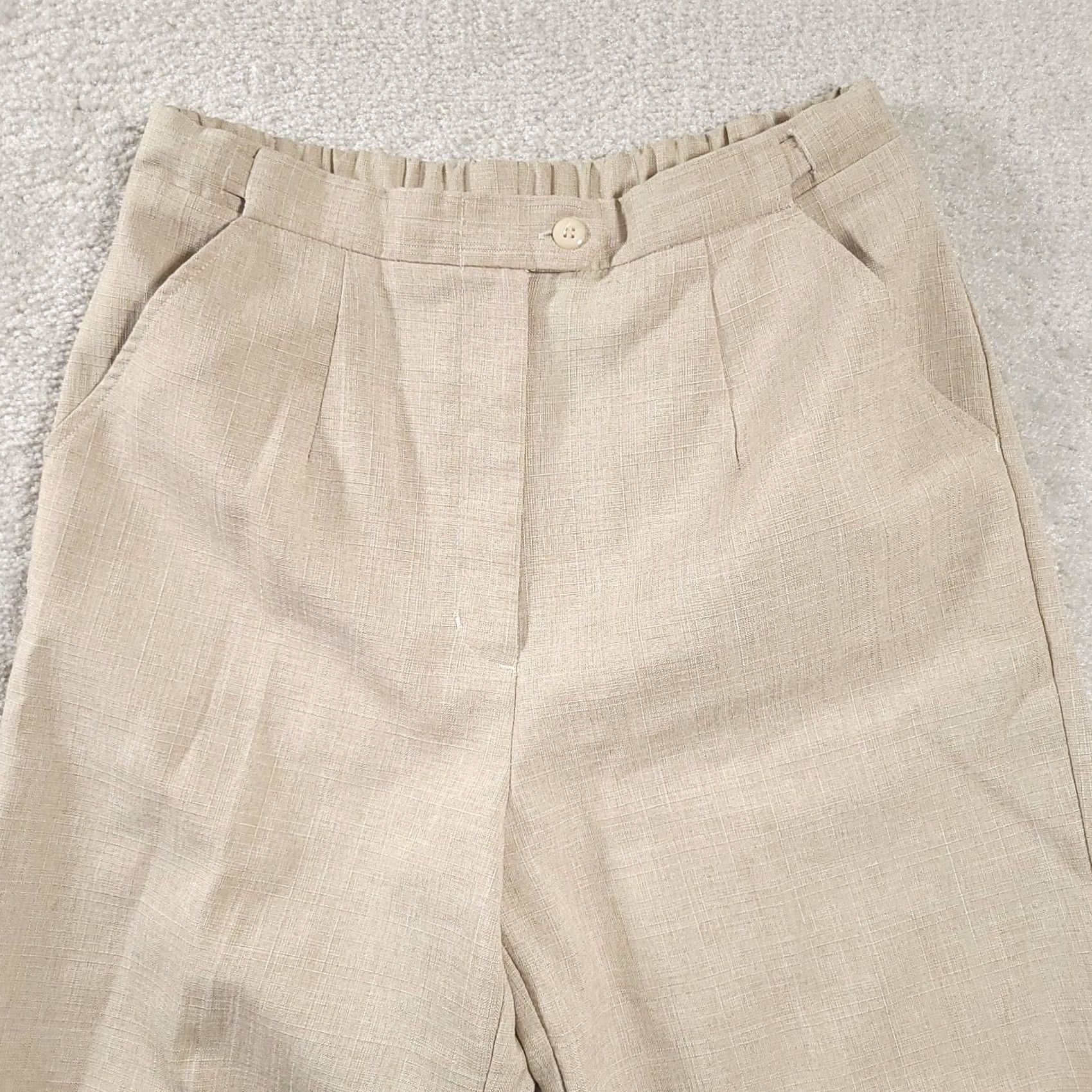 Blair Blair Dress Pants Women 10 Tan Pleated High Rise Tapered Leg Pants Size 40" / US 18 - 3 Thumbnail