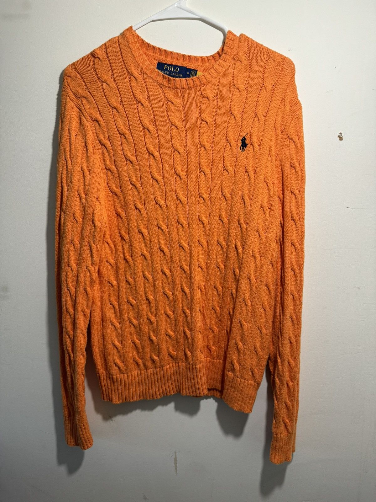 image of Polo Ralph Laurent Orange Knit Sweater, Men's (Size Medium)
