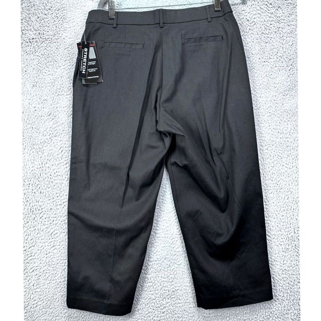 Vintage VINTAGE? Harve Benard Women 10 Black Capri Hi Rise Stretch Tummy Control Pants Casual Formal Womens Capris 21 Inseam 30 Waisted Size 32" / US 10 / IT 46 - 2 Thumbnail