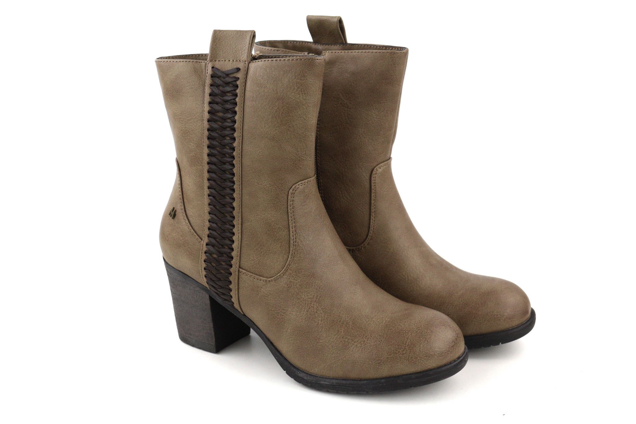 Other EU37 Brown Leather Zipped Heeled Boots Shoes 80814 Size US 6 / IT 36 - 2 Thumbnail