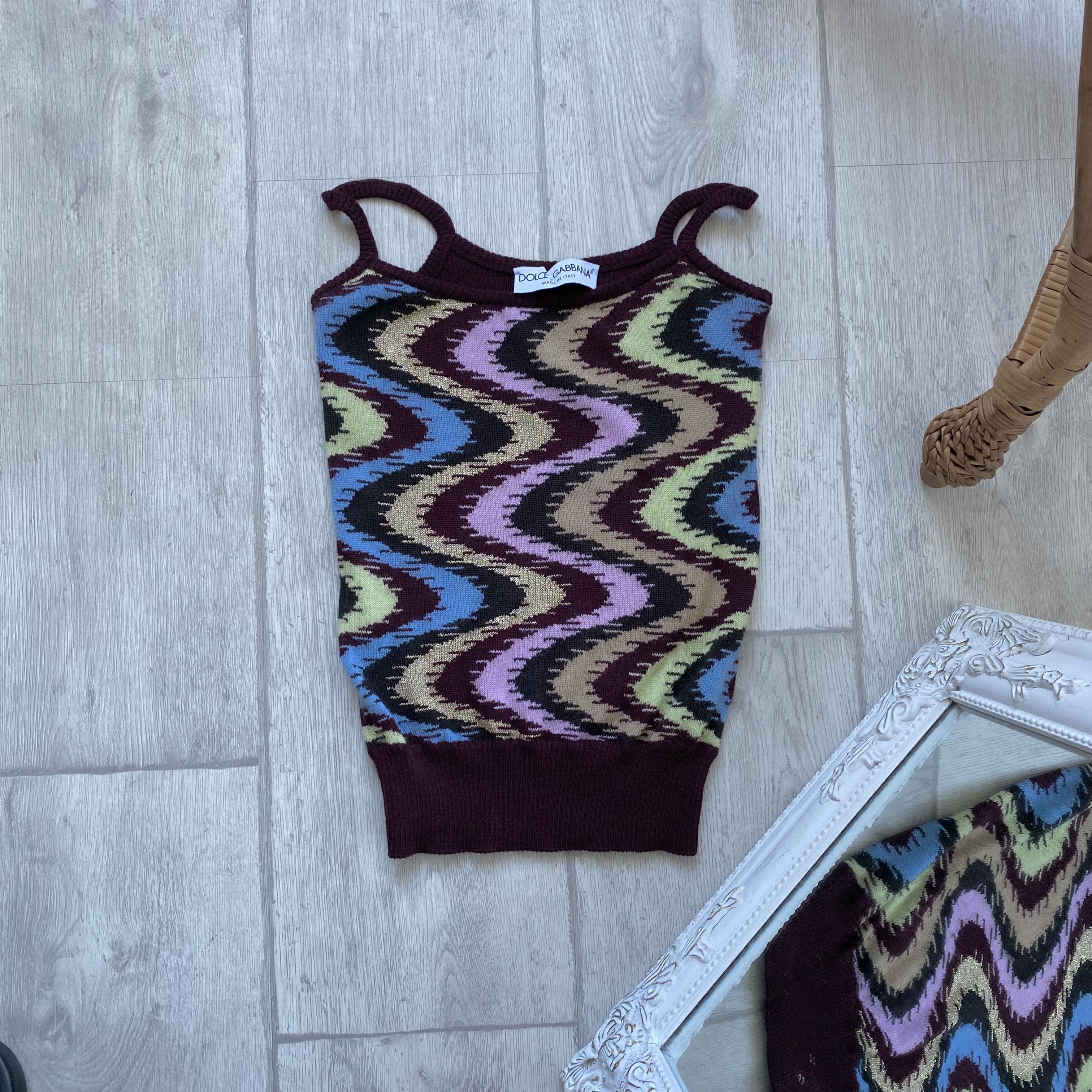 Dolce & Gabbana 💎 Dolce & Gabbana Striped Wool Tank Top Y2K Size M / US 6-8 / IT 42-44 - 5 Thumbnail