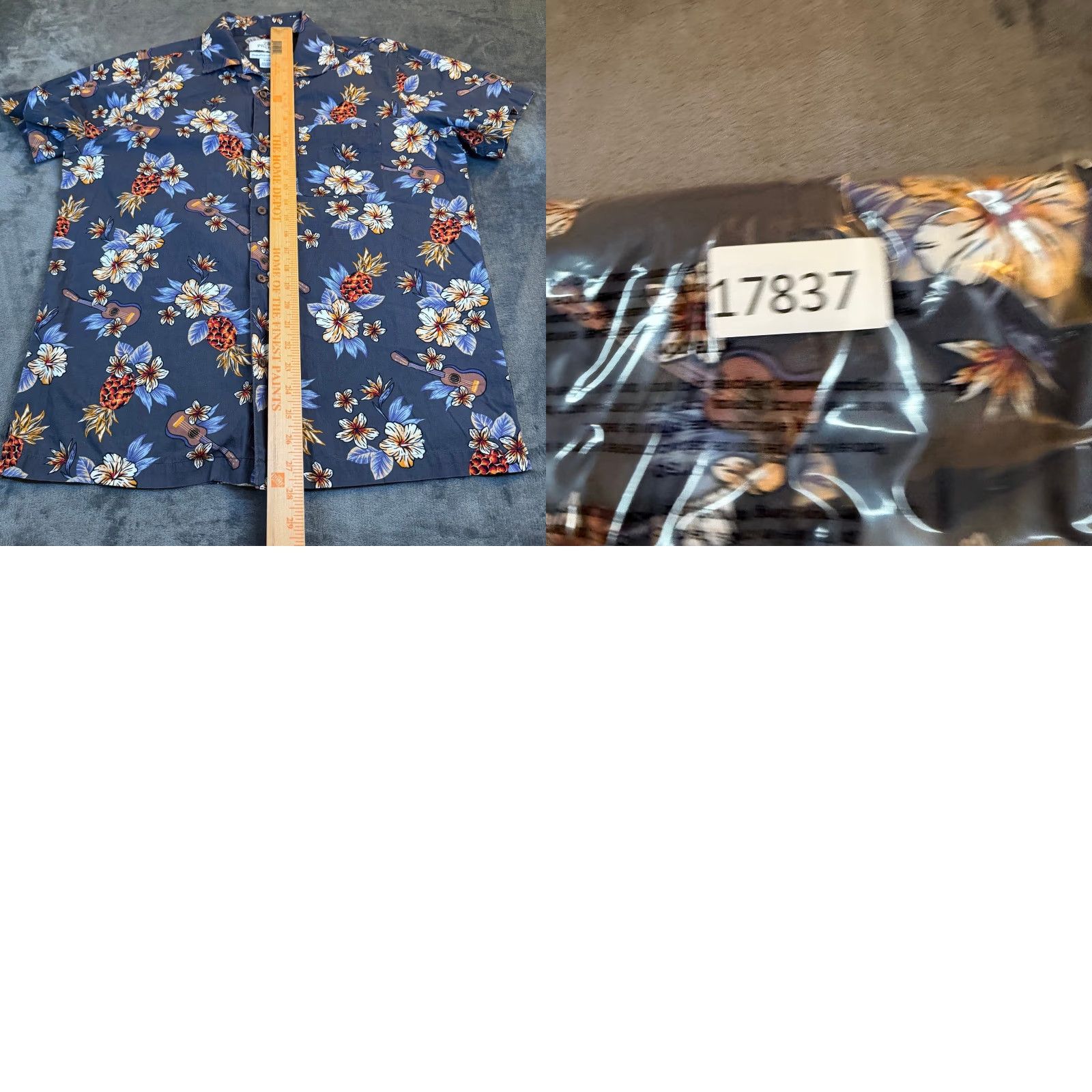 Vintage VINTAGE 28 Palms Hawaiian Shirt Mens M Navy Blue Floral Pineapple Ukulele Cotton Shirt Size US M / EU 48-50 / 2 - 8 Thumbnail