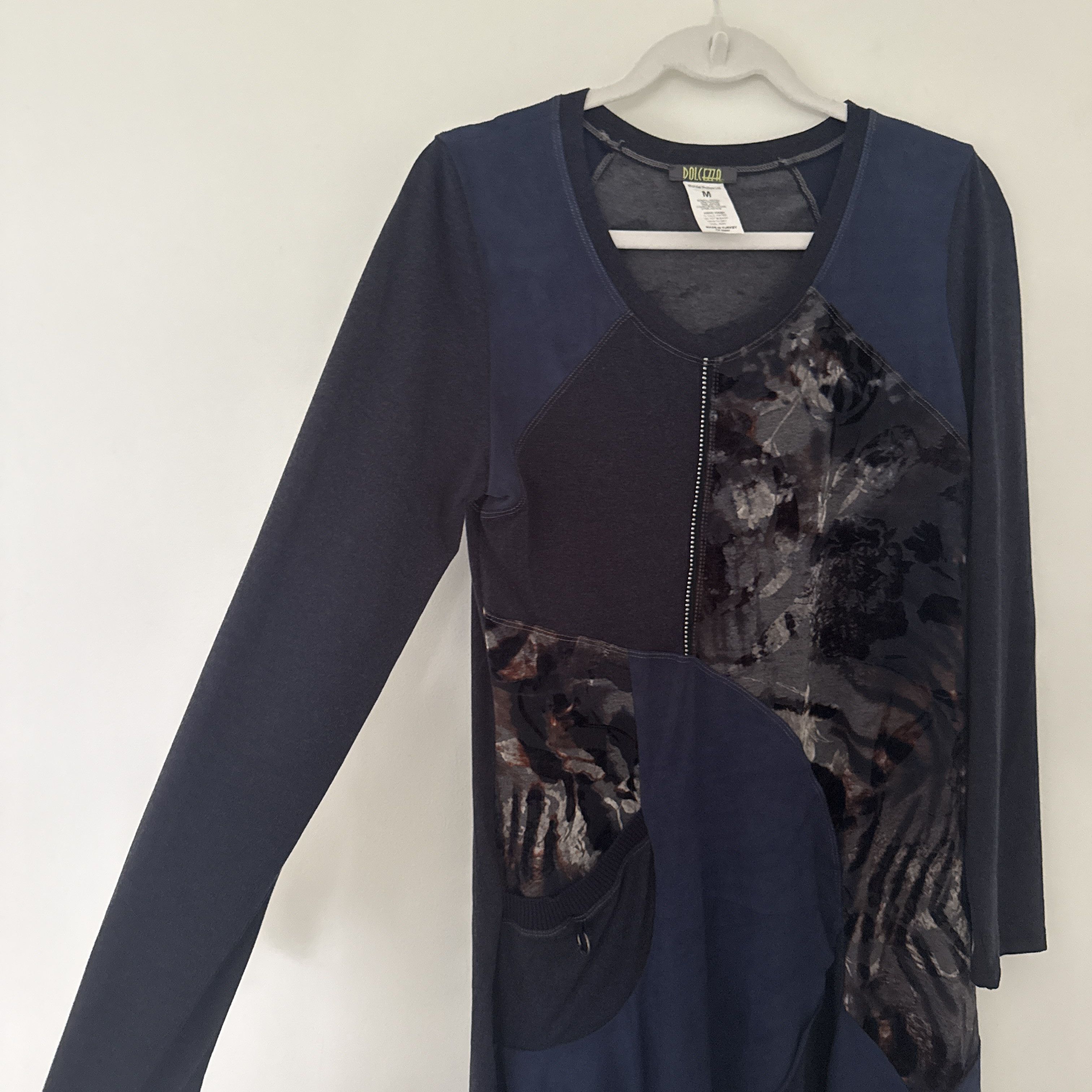 Other Dolcezza Blue Long Sleeve Dress Asymmetrical Burnout Artsy M Size M / US 6-8 / IT 42-44 - 4 Thumbnail