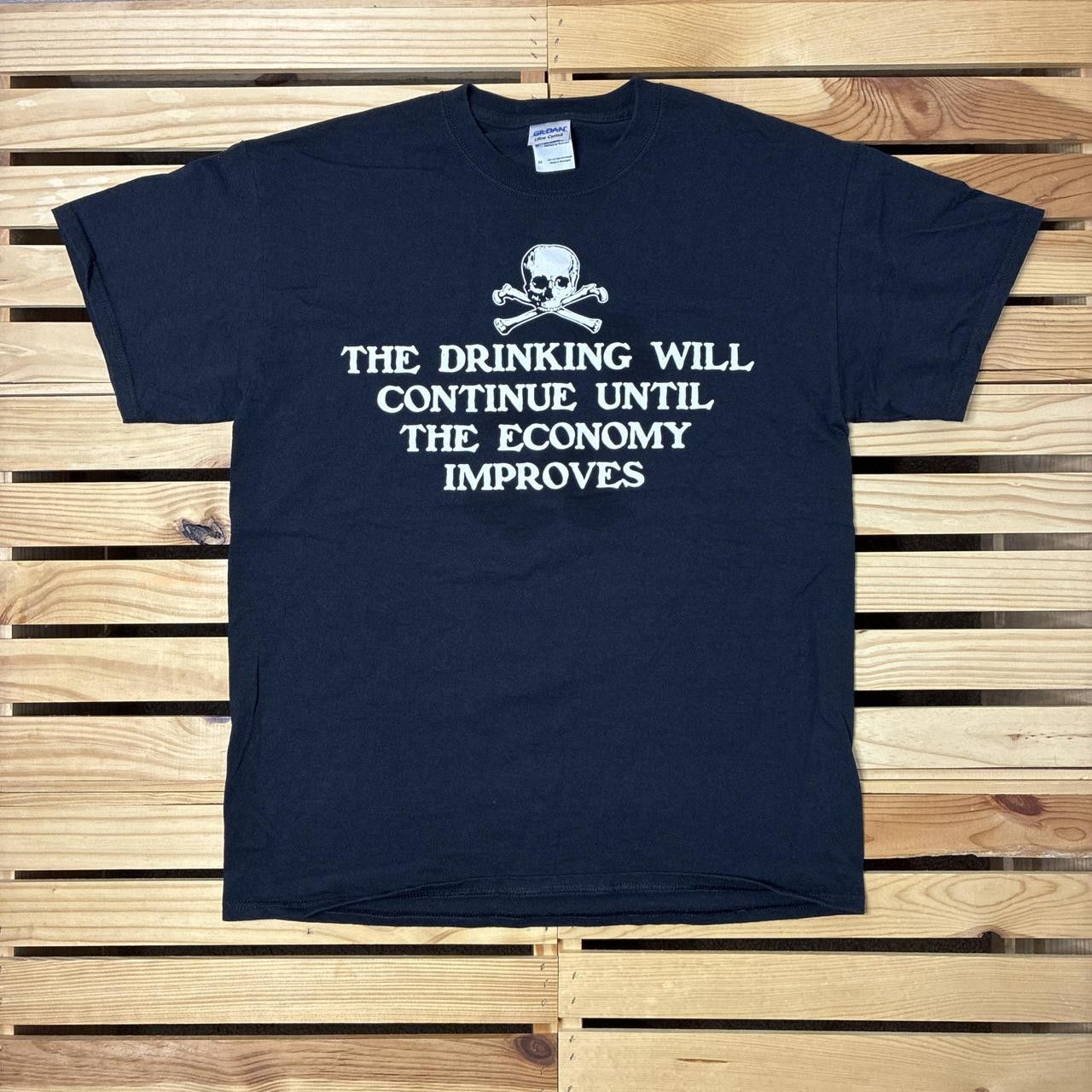 Gildan "The Drinking Will..." Black Y2K Political Tee Size Medium Size US M / EU 48-50 / 2 - 1 Thumbnail