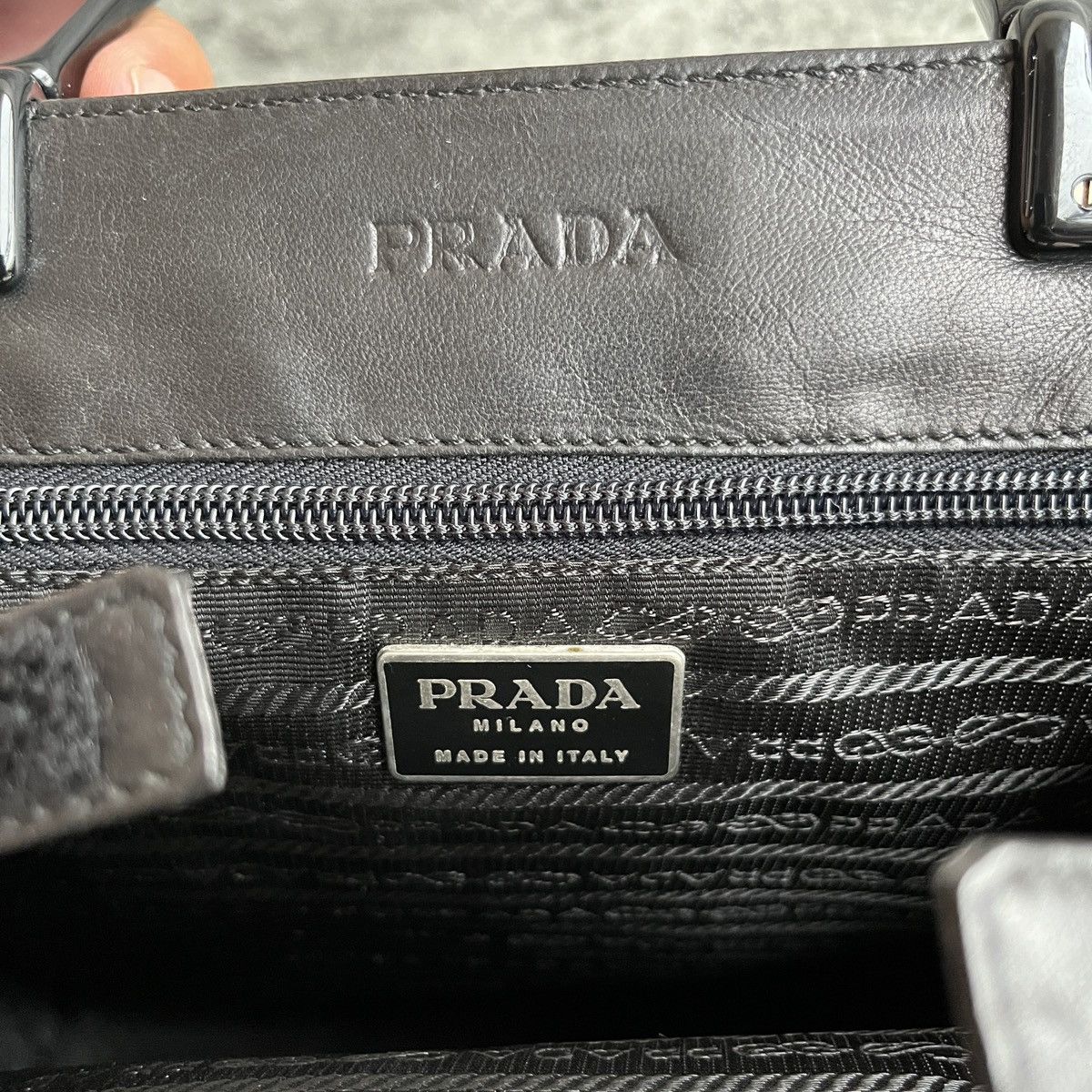 Prada Vintage Prada Iconic Nappa Leather Top Hand-Bag Size ONE SIZE - 3 Thumbnail