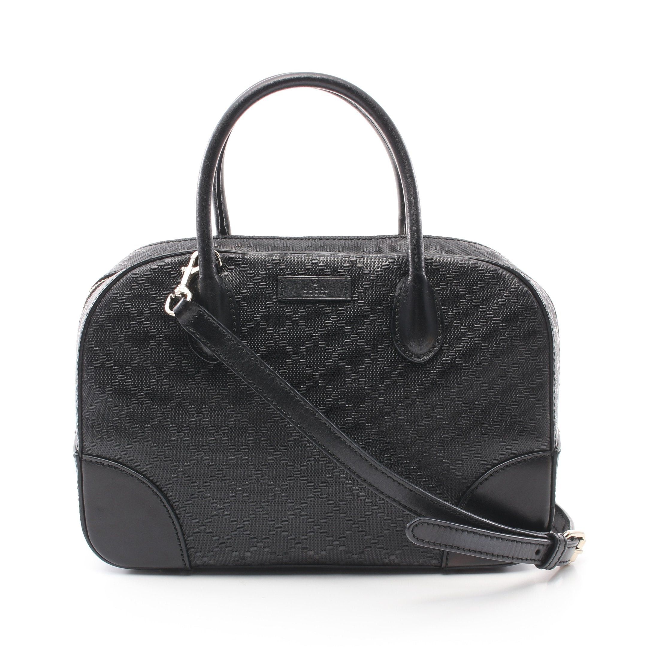 Gucci Gucci Diamante Handbag Leather Black Size ONE SIZE - 1 Thumbnail