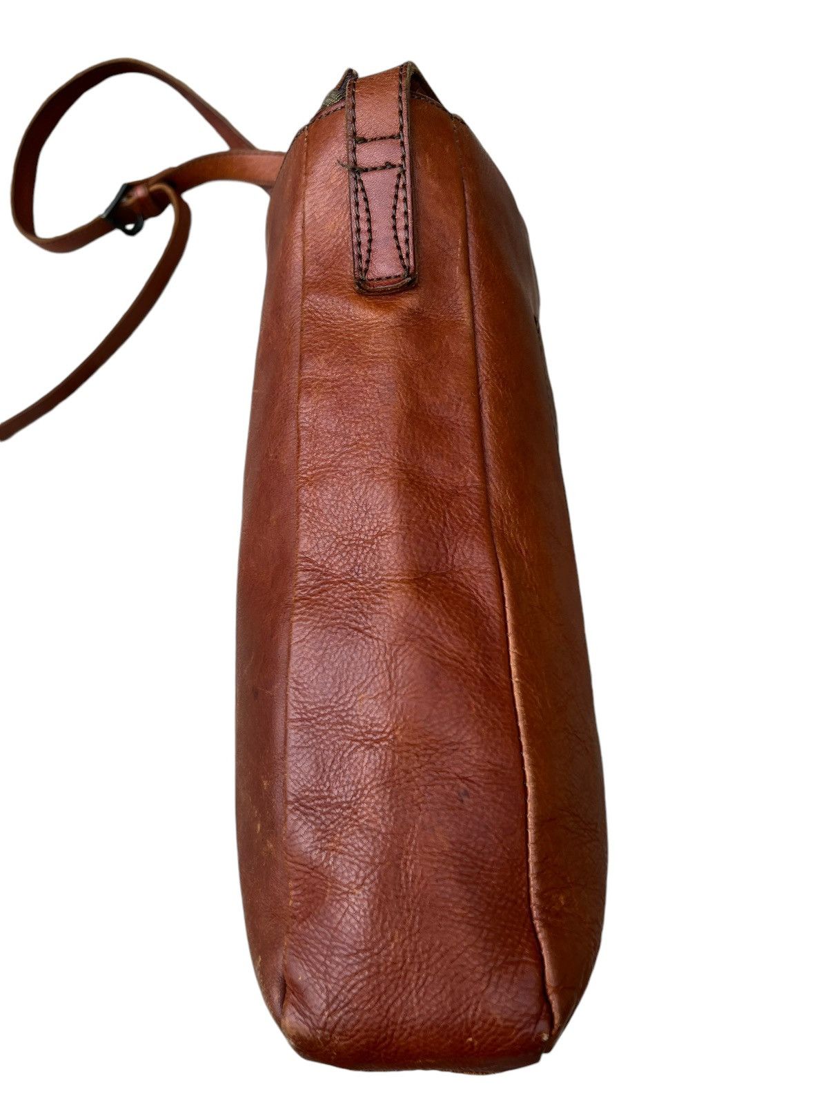 Leather Vintage Turkuabo Japan Faded Patina Leather Sling Bag Size ONE SIZE - 12 Thumbnail