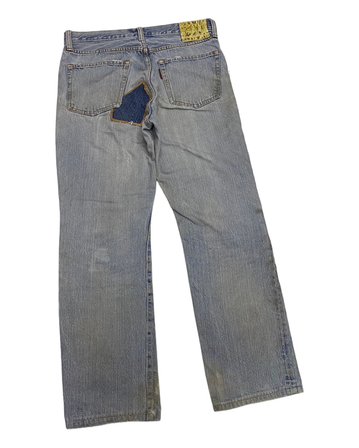 If Six Was Nine 🔥VINTAGE PATCHWORK DISTRESSED DENIM JEANS JOHN BULL KAPITAL Size US 30 / EU 46 - 4 Thumbnail