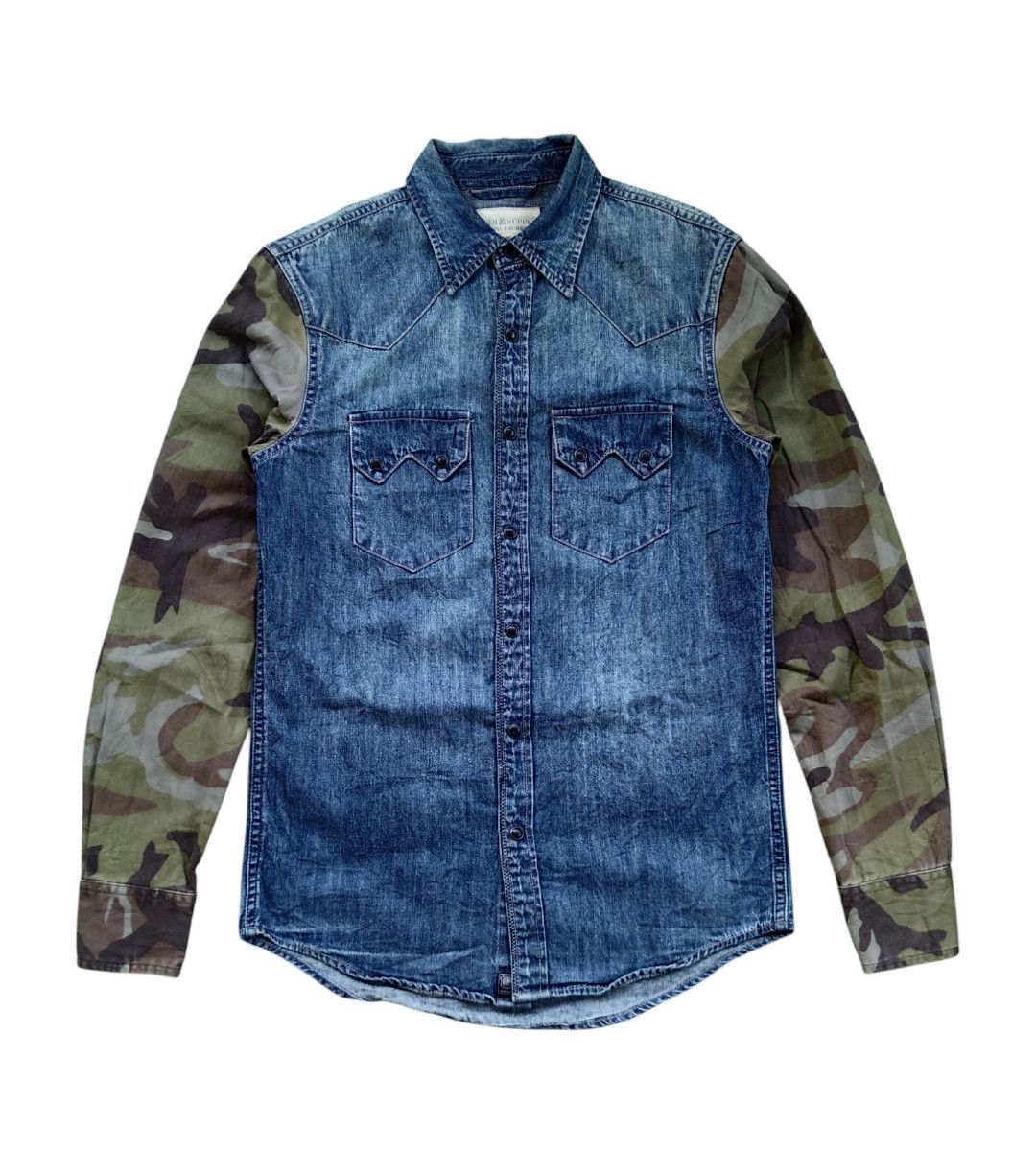 Denim & Supply Ralph Lauren × If Six Was Nine × Le Grande Bleu (L.G.B.) VTG Denim & Supply Ralph Lauren Hybrid Camo Denim Shirt Size US XS / EU 42 / 0 - 1 Thumbnail