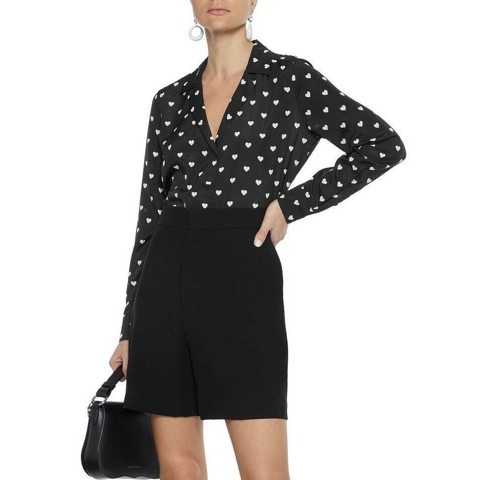 Equipment Equipment Adalyn Black Heart Print Button-Up Shirt Size S / US 4 / IT 40 - 1 Thumbnail
