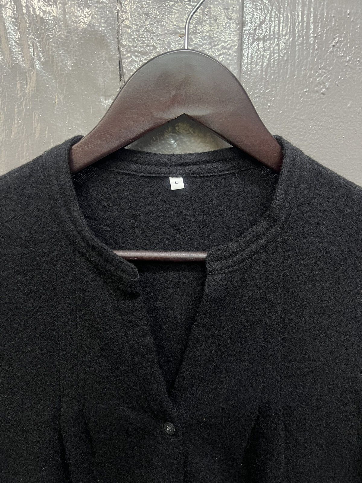 Japanese Brand Wool Blouse Long Top Buttons up Size L / US 10 / IT 46 - 5 Thumbnail