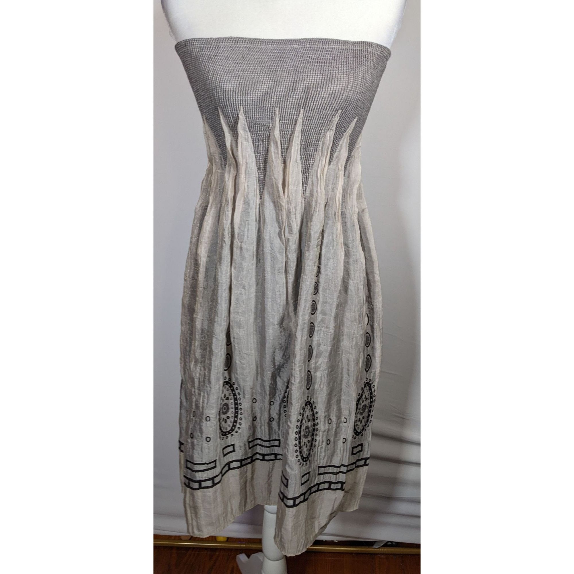 Anthropologie Lapis By Anthropologie Bohemian Grey Tube Top Dress Size ONE SIZE - 5 Thumbnail
