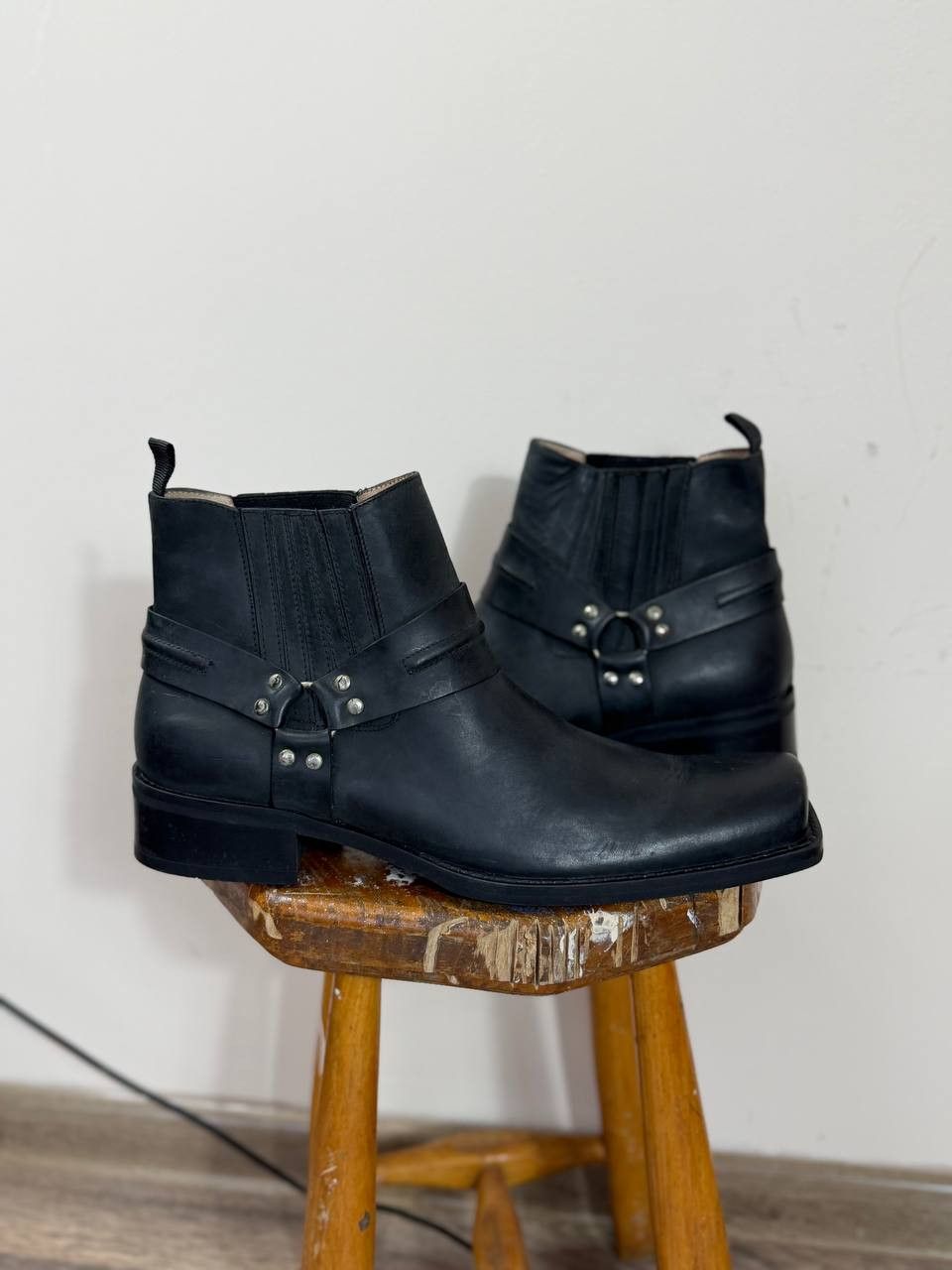 Dockers × Vintage Dockers Vintage Chunky Black Leather Boots  display picture 3