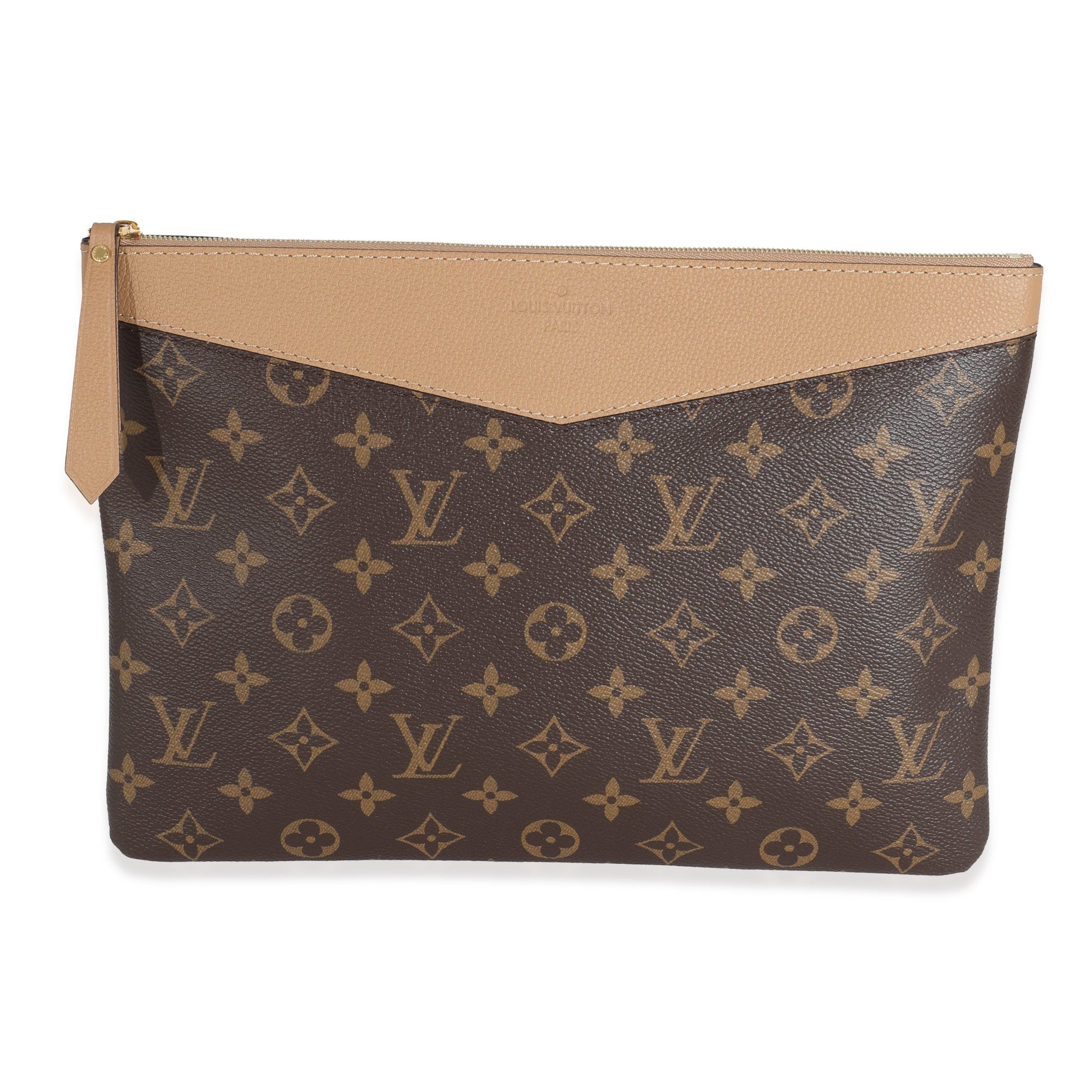 image of Louis Vuitton Sesame Monogram Canvas Daily Pouch in Brown, Women's